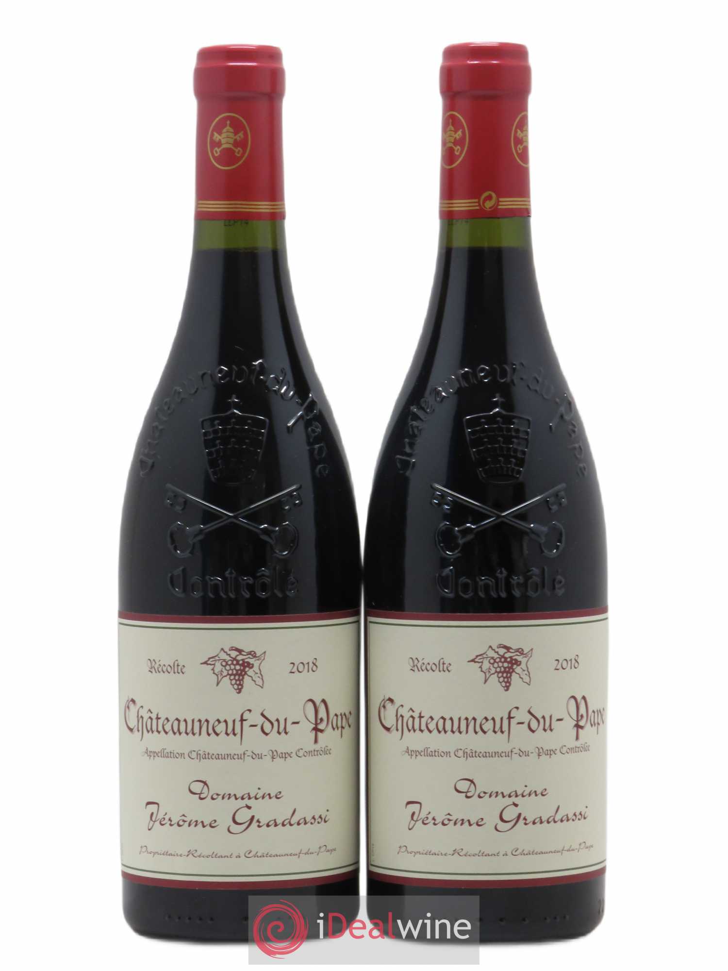 Châteauneuf-du-Pape Jerôme Gradassi (sans prix de réserve) 2018 - Posten von 2 Flaschen - 0