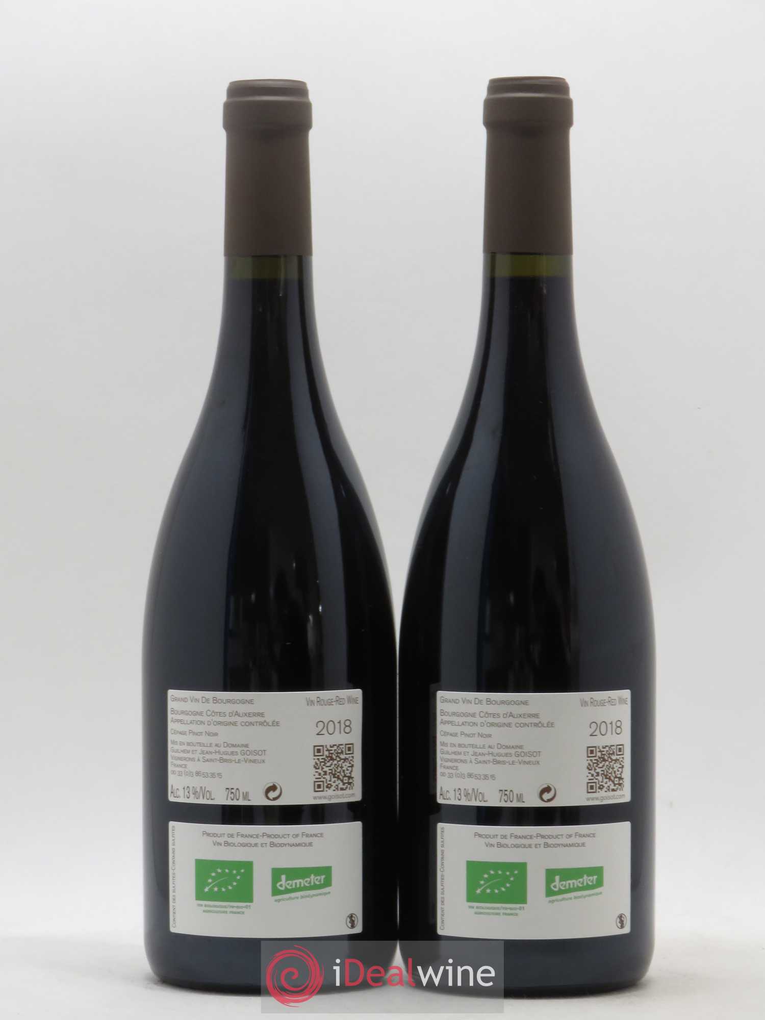 Bourgogne Côtes d'Auxerre Domaine Goisot (sans prix de réserve) 2018 - Posten von 2 Flaschen - 1
