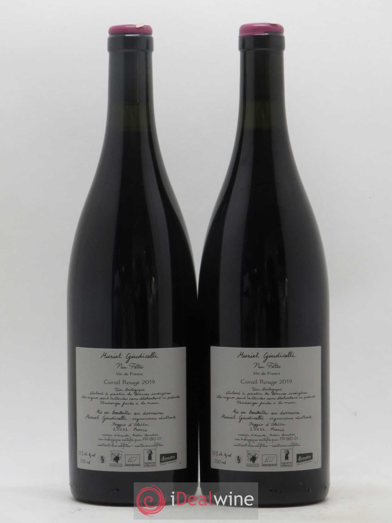 Vin de France Corail Domaine Giudicelli (sans prix de réserve) 2019 - Lot de 2 bouteilles - 1