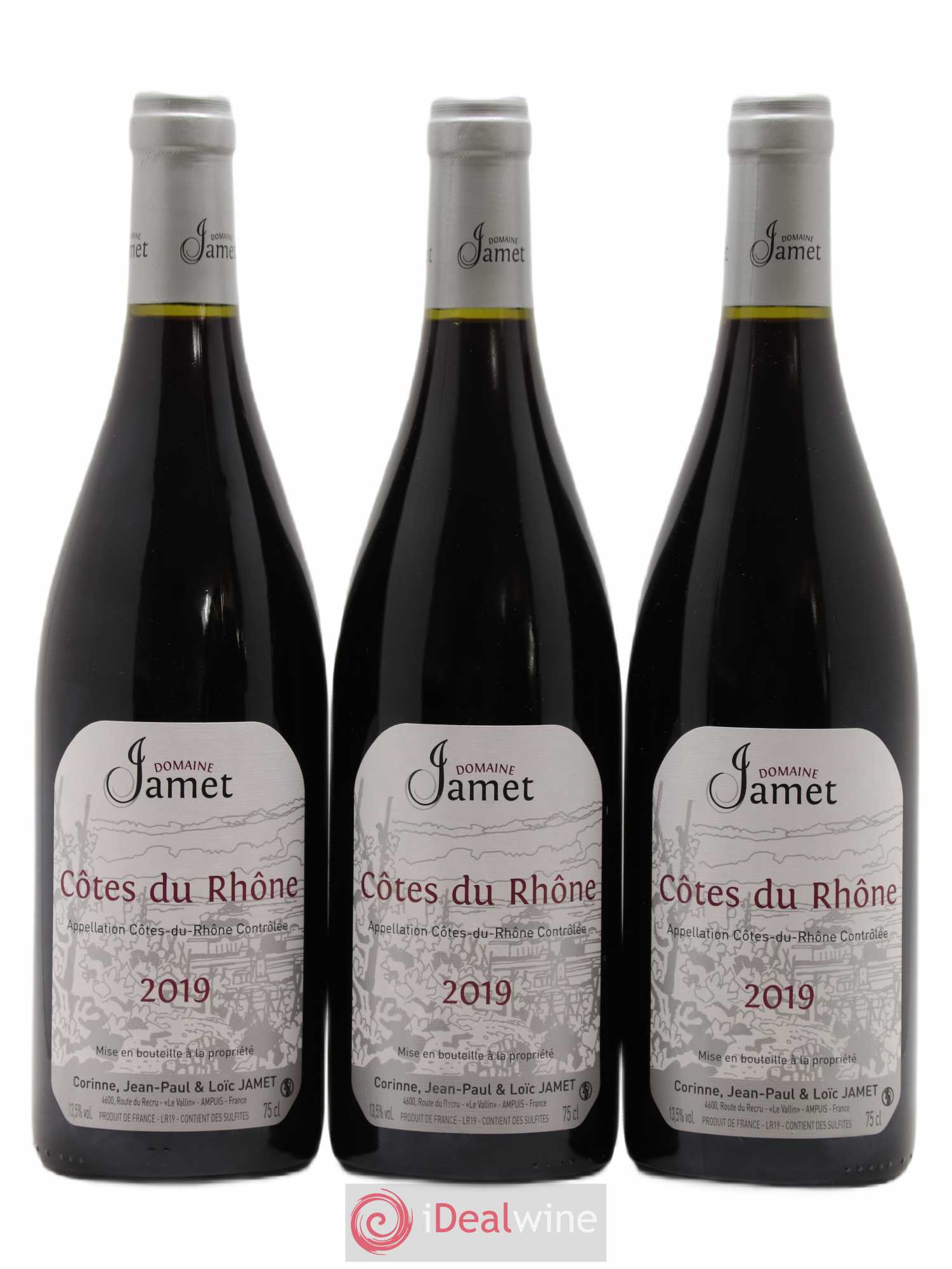 Côtes-du-Rhône Jamet (Domaine) (sans prix de réserve) 2019 - Lot de 3 bouteilles - 0