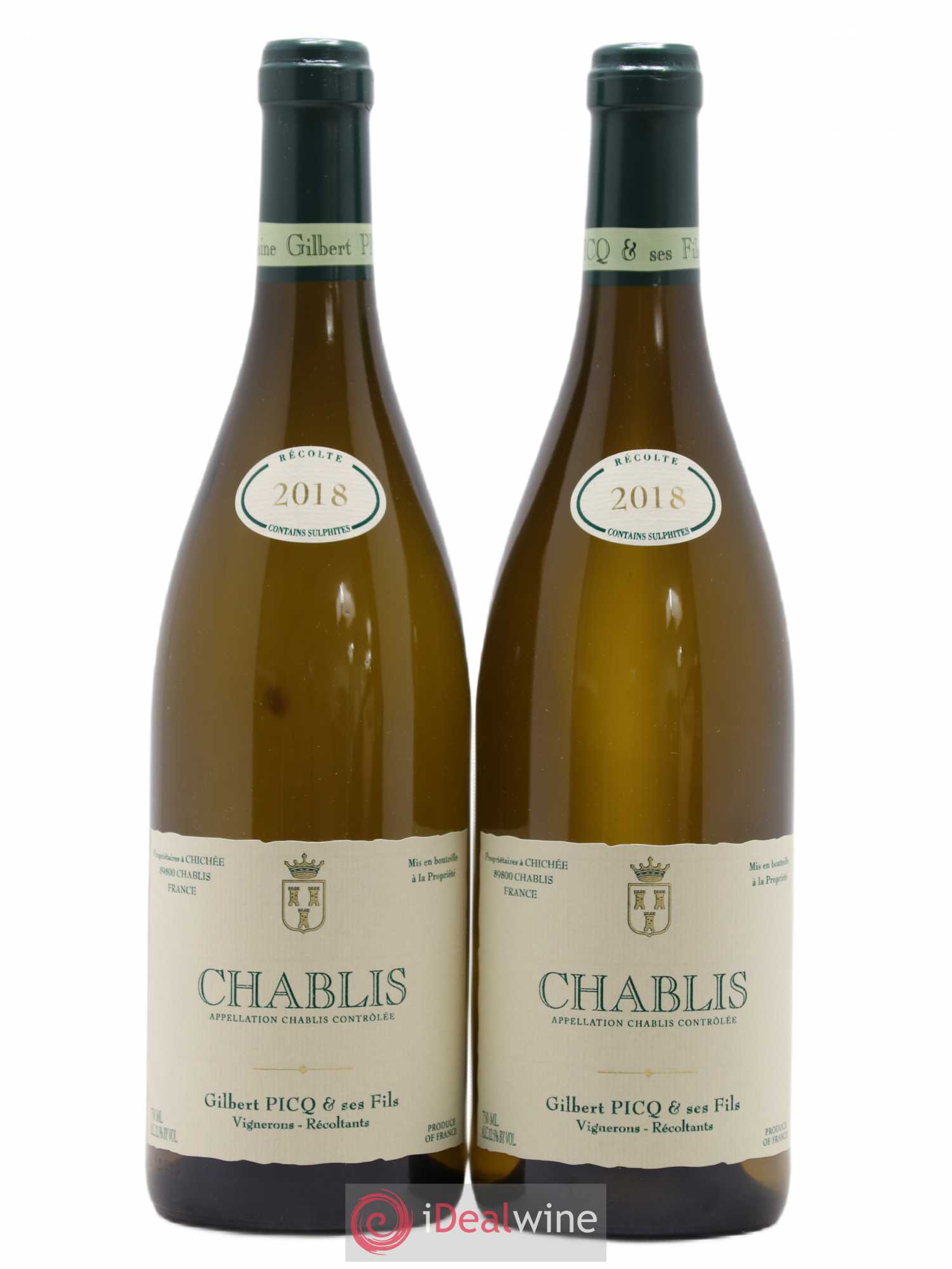 Chablis Gilbert Picq et Fils 2018 - Lot de 2 bouteilles - 0