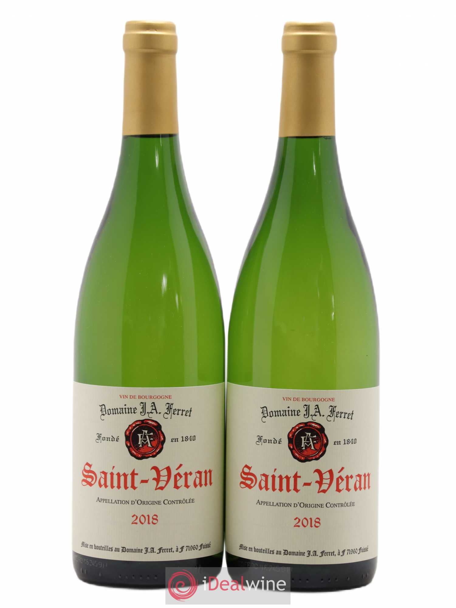 Saint-Véran J.A. Ferret (Domaine) (sans prix de réserve) 2018 - Lot de 2 bouteilles - 0