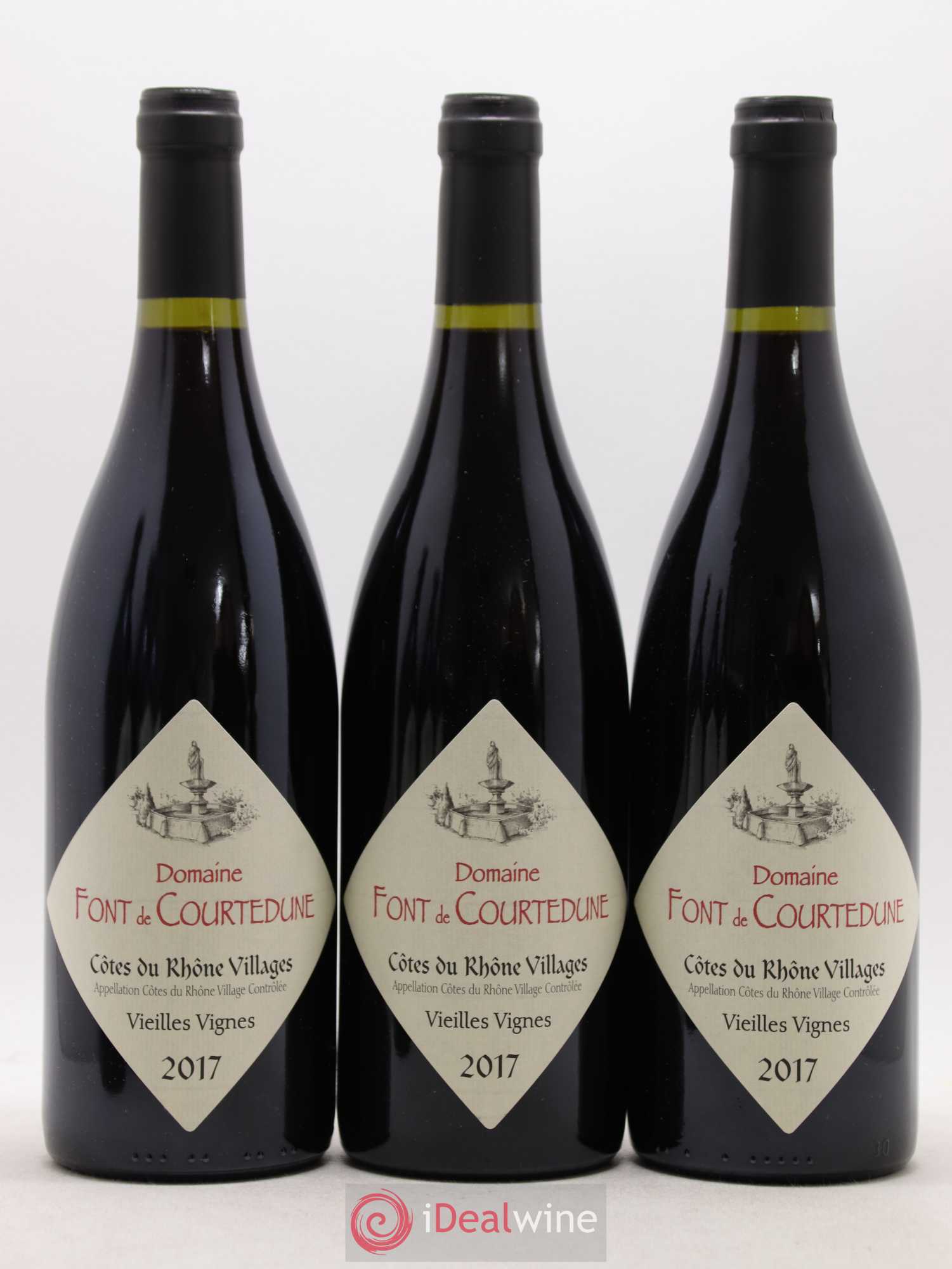 Côtes-du-Rhône Villages Domaine Font De Courtedune (sans prix de réserve) 2017 - Posten von 6 Flaschen - 1