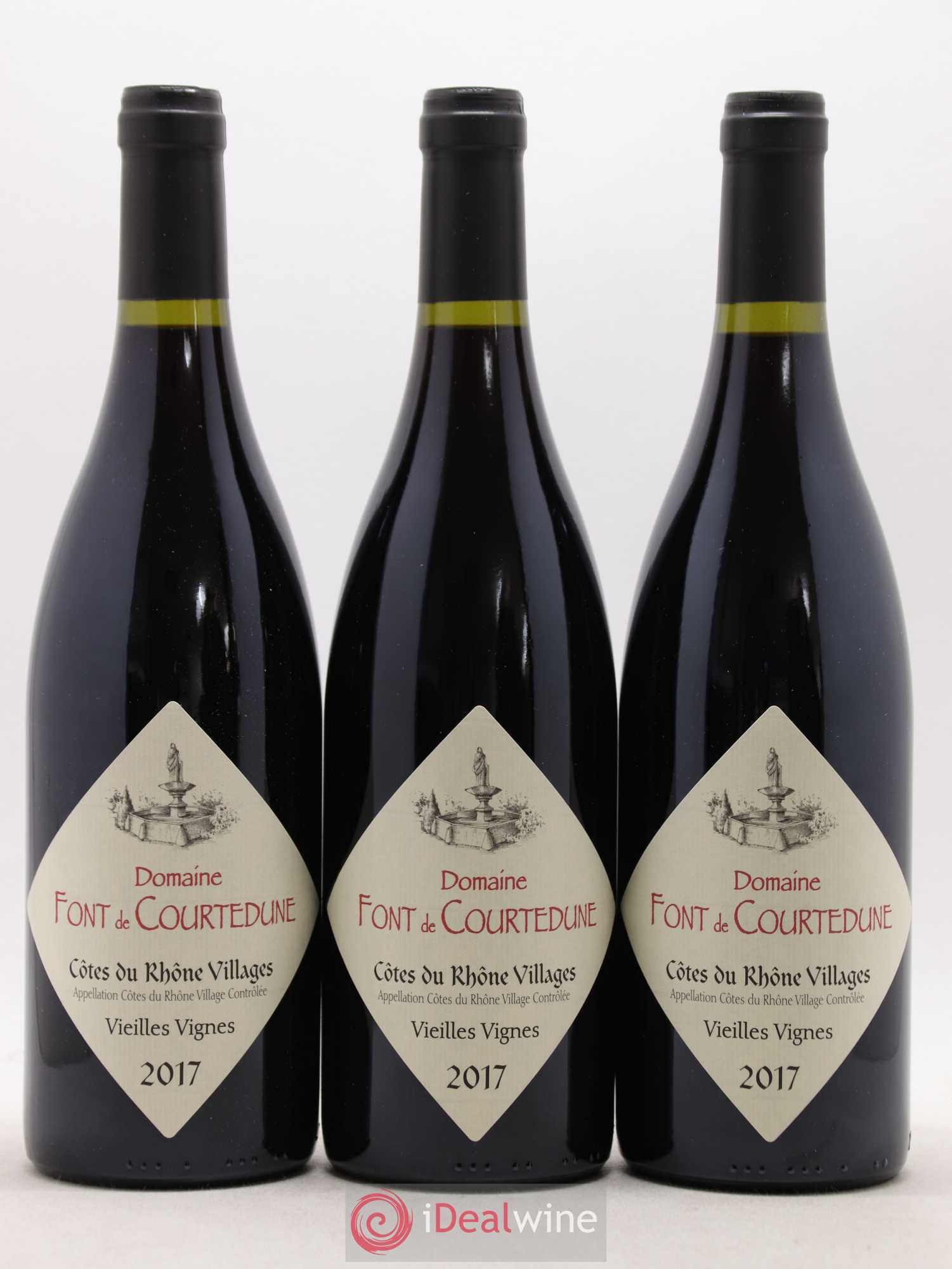 Côtes-du-Rhône Villages Domaine Font De Courtedune (sans prix de réserve) 2017 - Posten von 6 Flaschen - 2