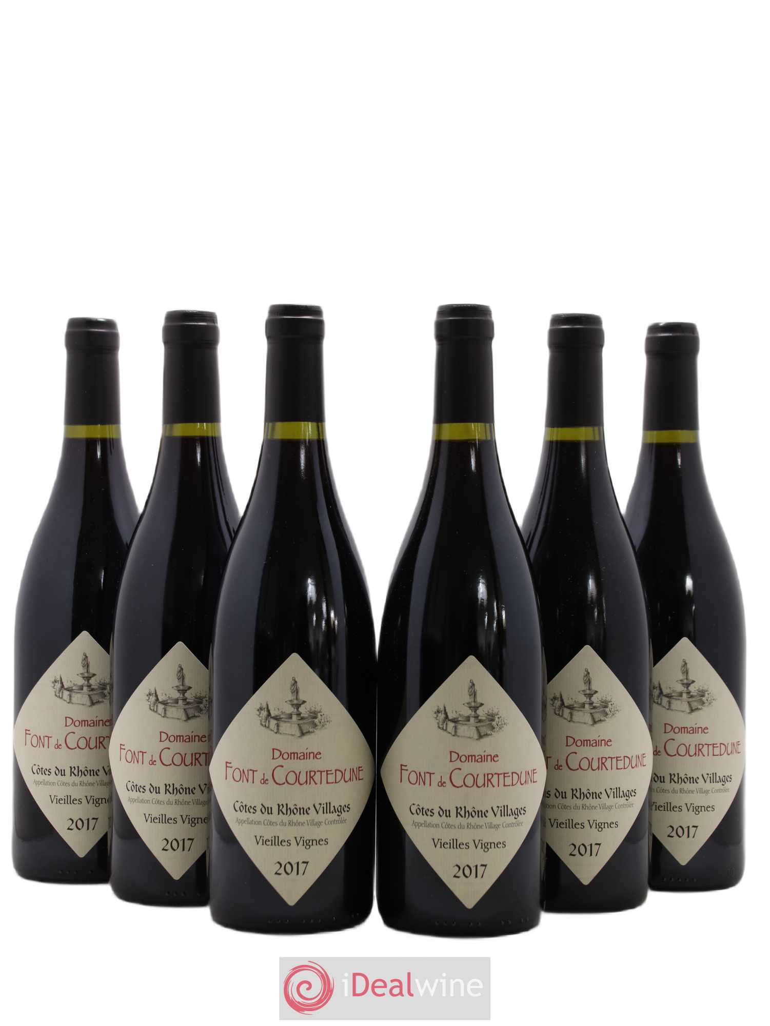 Côtes-du-Rhône Villages Domaine Font De Courtedune (sans prix de réserve) 2017 - Posten von 6 Flaschen - 0