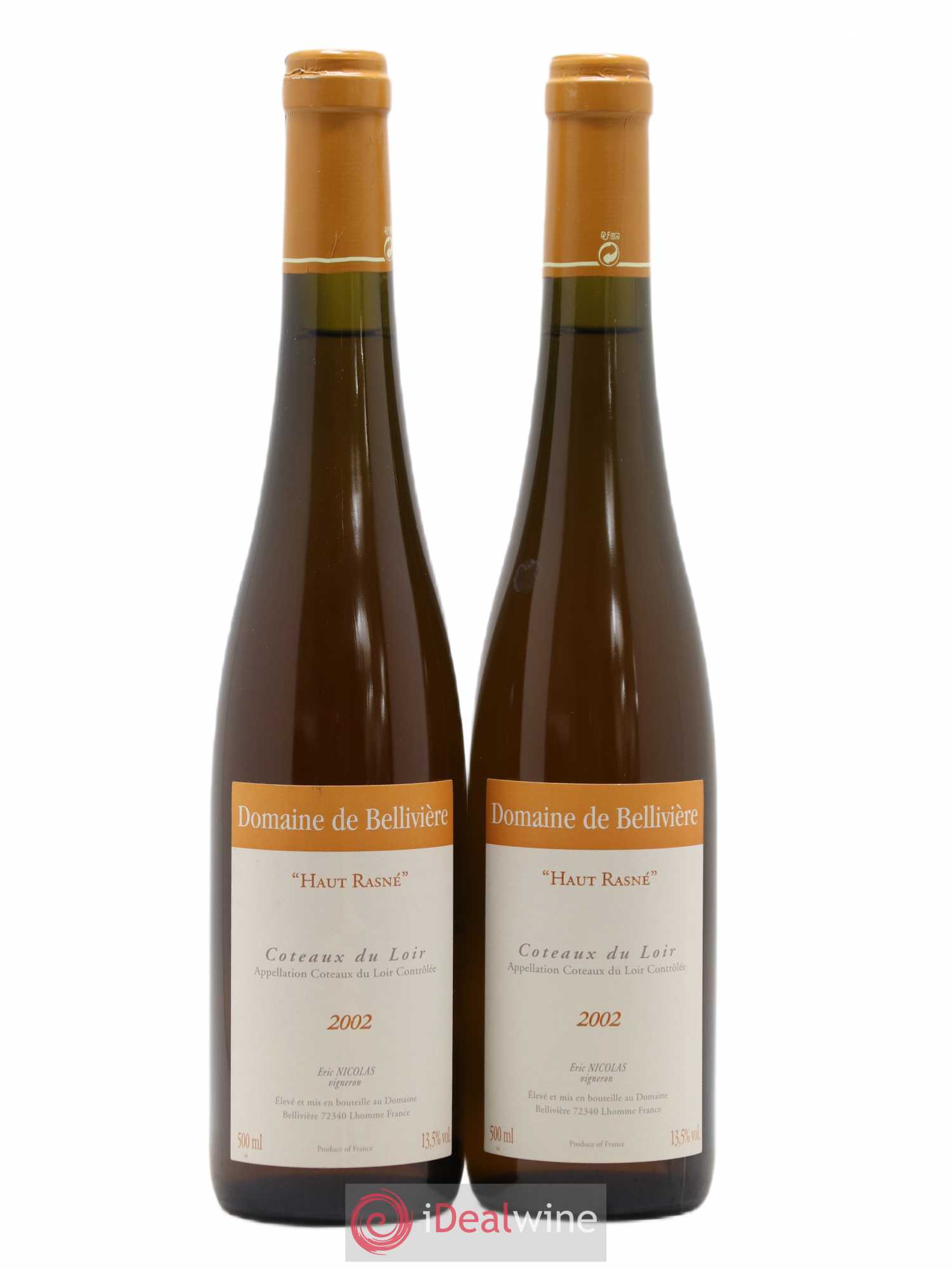 Coteaux du Loir Haut Rasné Domaine de Bellivière 50cl 2002 - Posten von 2 Flaschen - 0