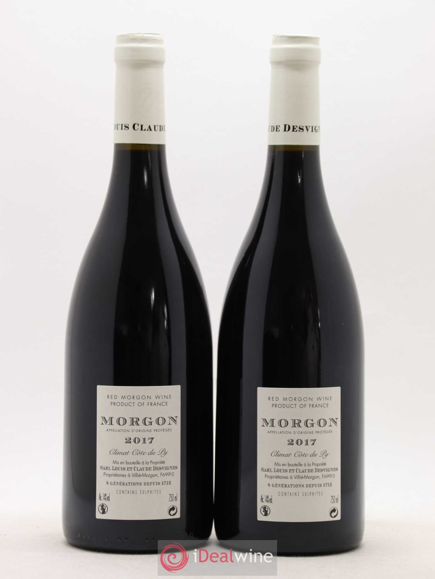 Morgon Côte de Py Javernières Louis-Claude Desvignes 2017 - Lot de 2 bouteilles - 1