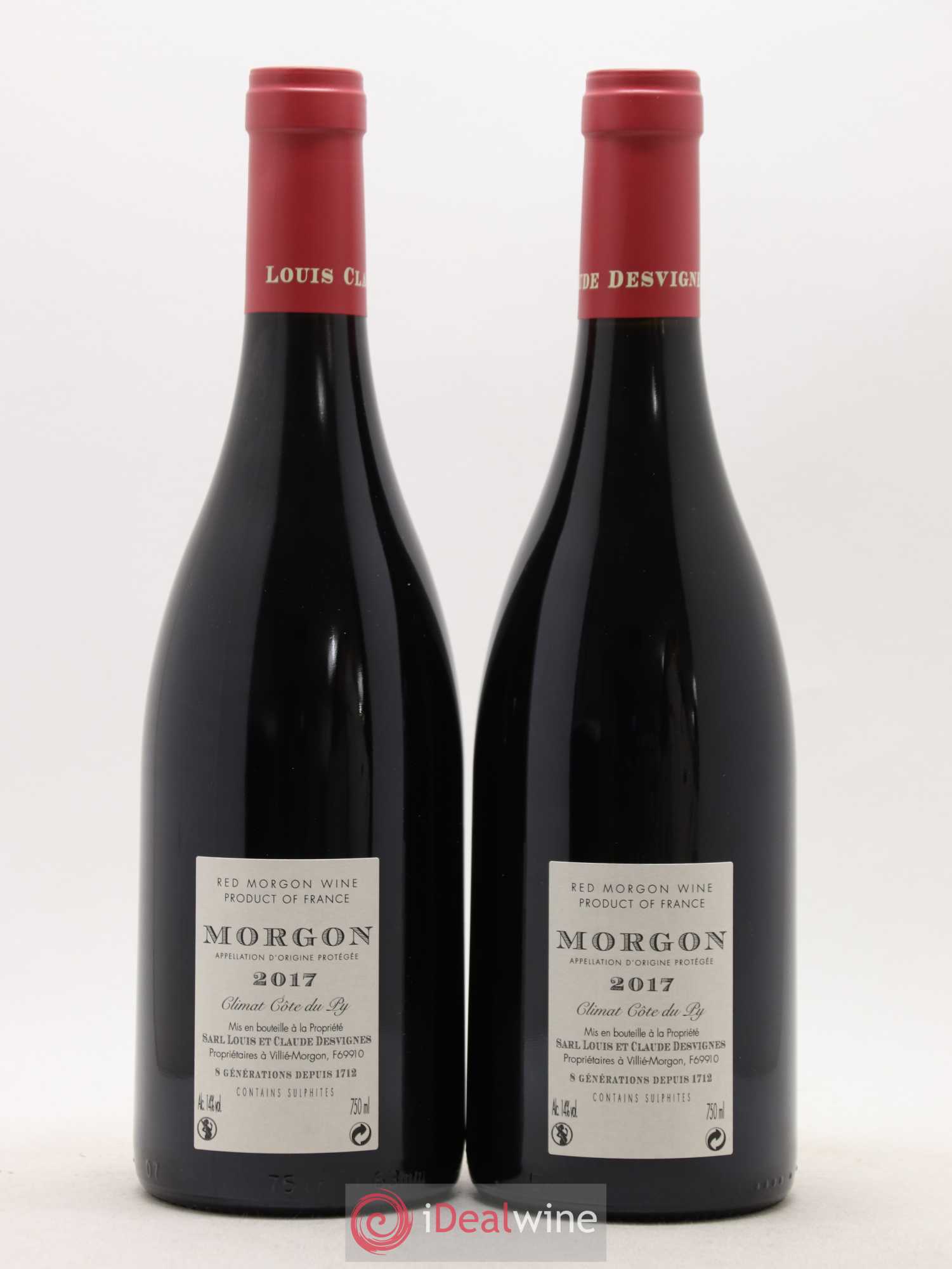 Morgon Côte du Py Louis-Claude Desvignes  (sans prix de réserve) 2017 - Lot de 2 bouteilles - 1