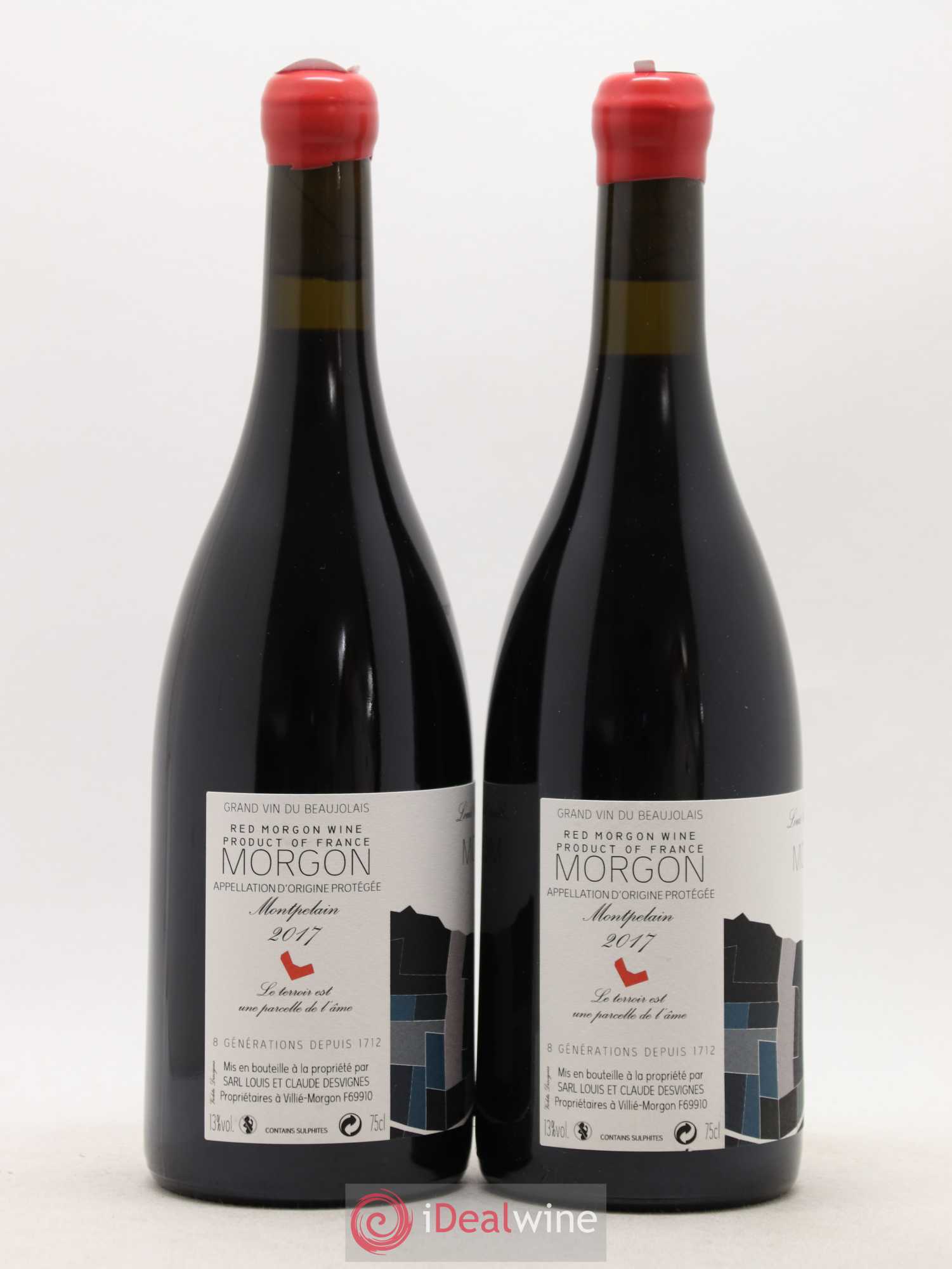 Morgon Montpelain Louis-Claude Desvignes (sans prix de réserve) 2017 - Lot de 2 bouteilles - 1