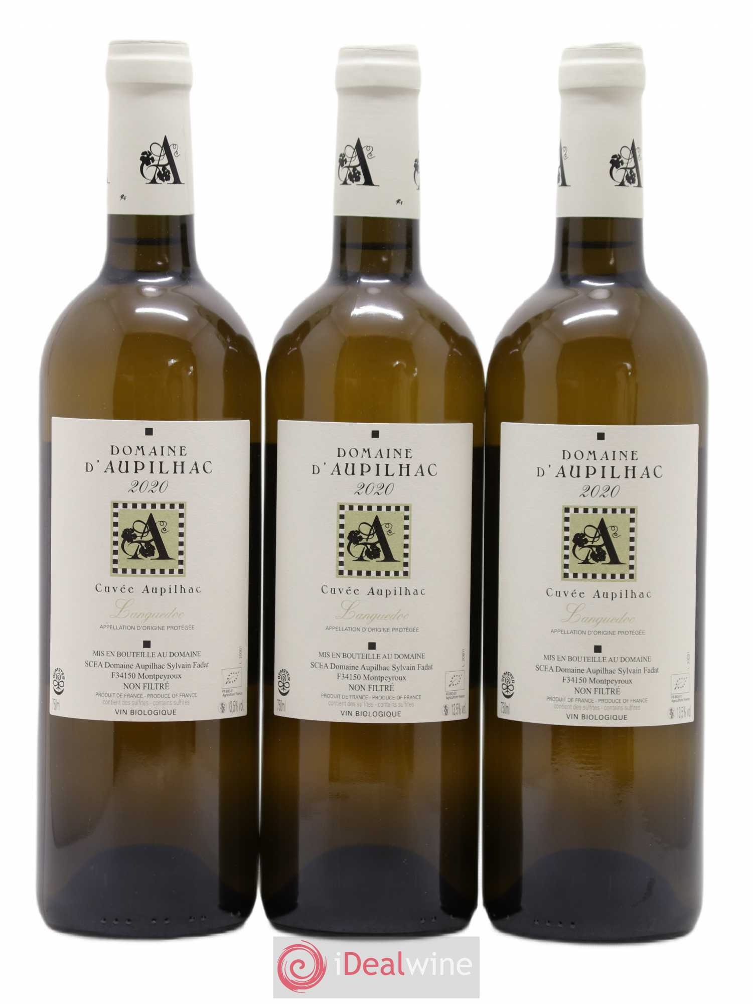 Languedoc Aupilhac (Domaine d') Cuvée Aupilhac Sylvain Fadat (sans prix de réserve) 2020 - Lot de 3 bouteilles - 0