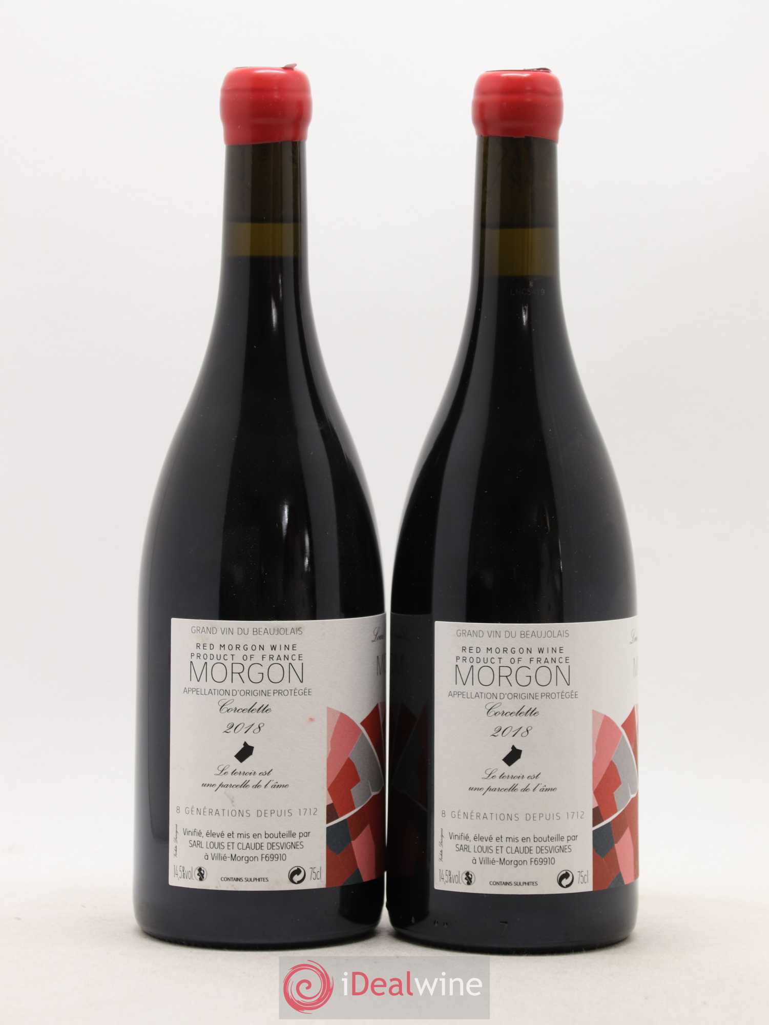 Morgon Corcelette Louis-Claude Desvignes (sans prix de réserve) 2018 - Lot de 2 bouteilles - 1