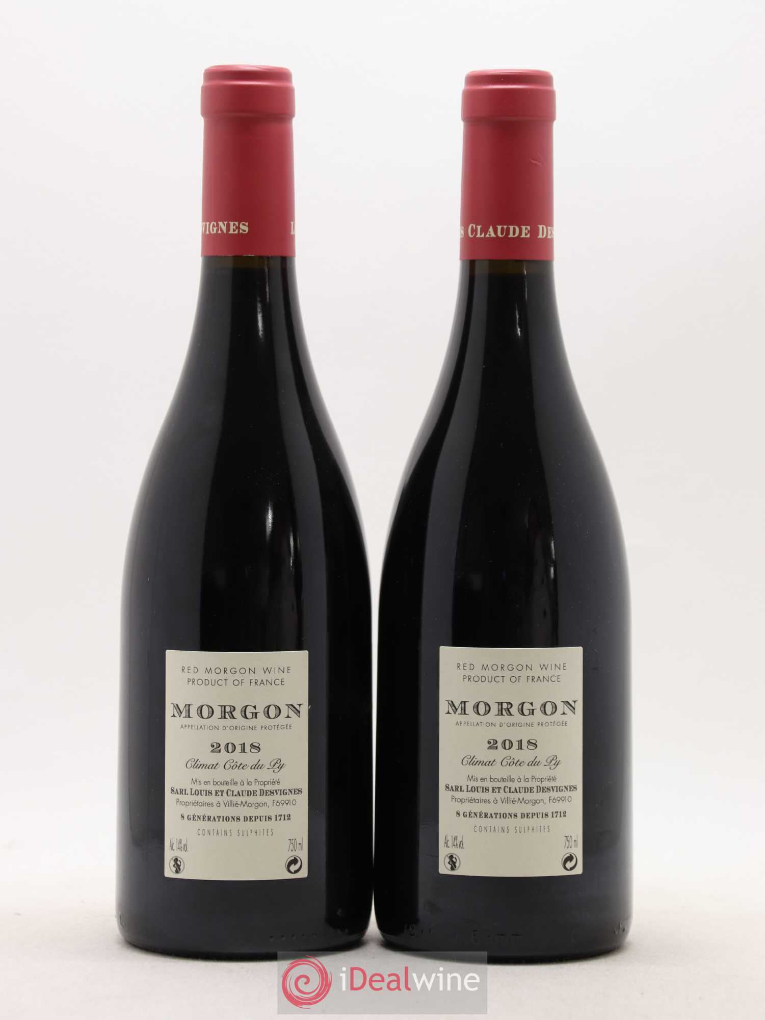 Morgon Côte du Py Louis-Claude Desvignes 2018 - Lot de 2 bouteilles - 1