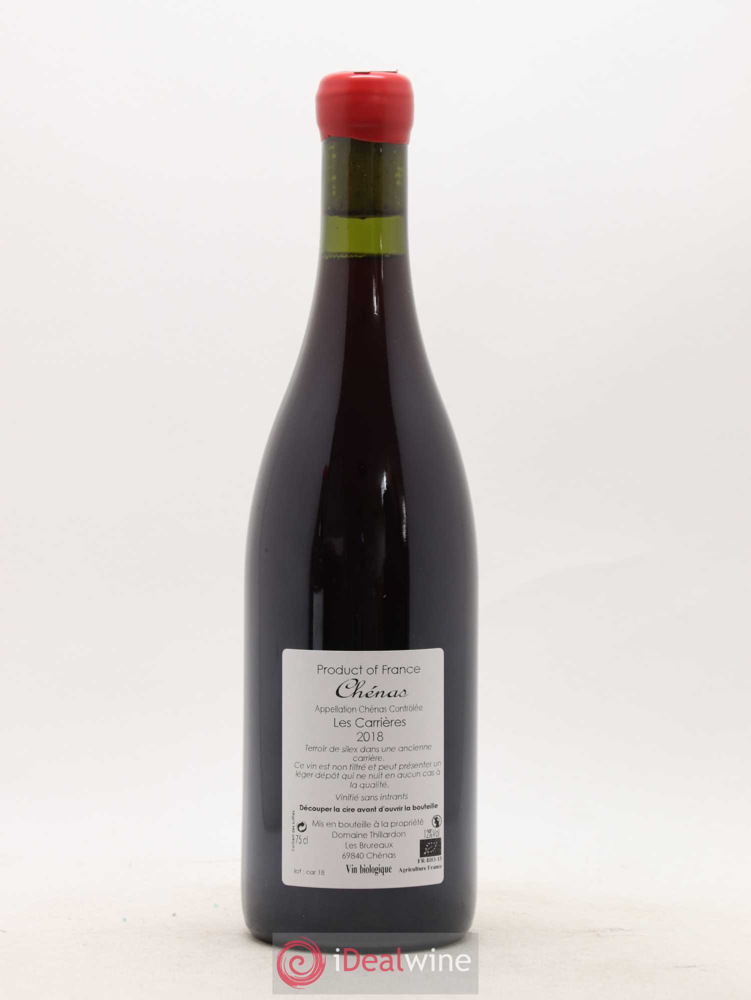 Chénas Les Carrières Domaine Thillardon (sans prix de réserve) 2018 - Lot de 1 bouteille - 1