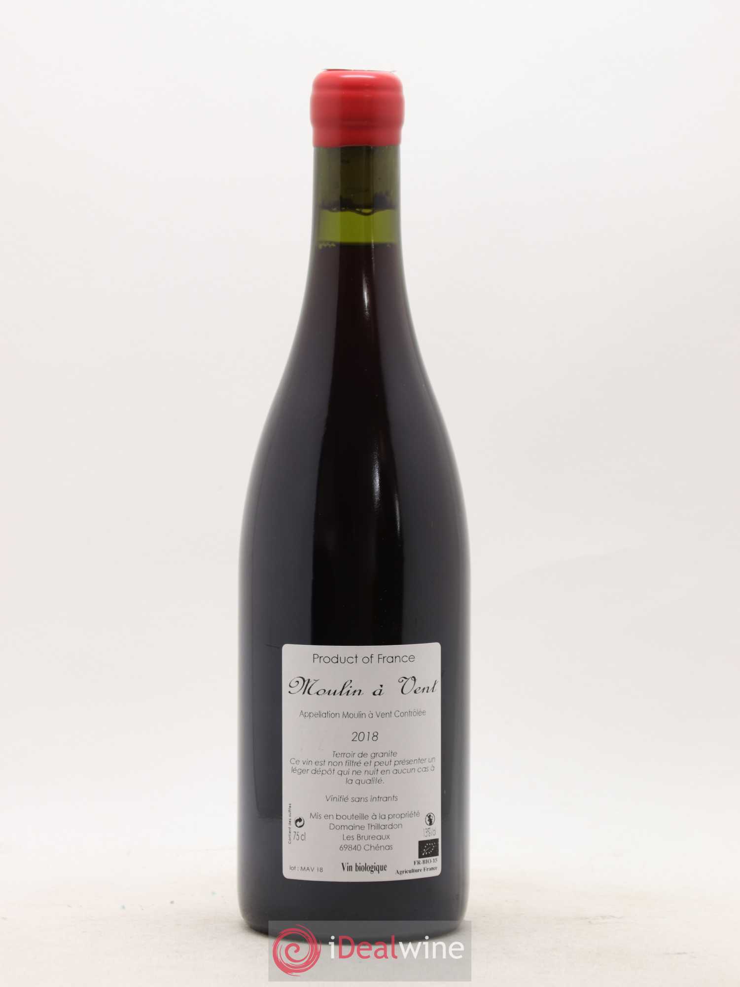 Moulin-à-Vent Domaine Thillardon (sans prix de réserve) 2018 - Lot de 1 bouteille - 1