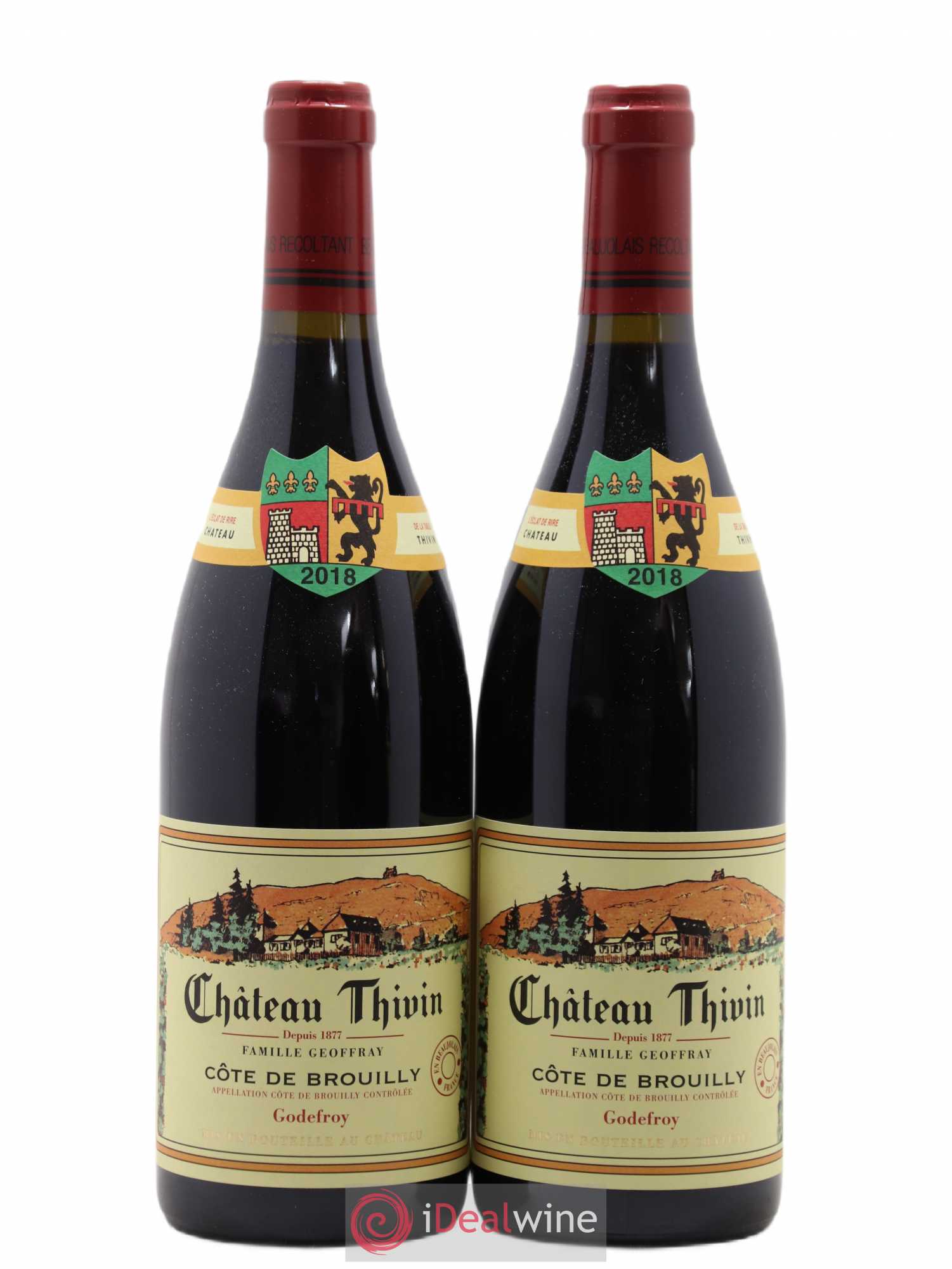Côte de Brouilly Cuvée Godefroy Château Thivin (sans prix de réserve) 2018 - Lot de 2 bouteilles - 0