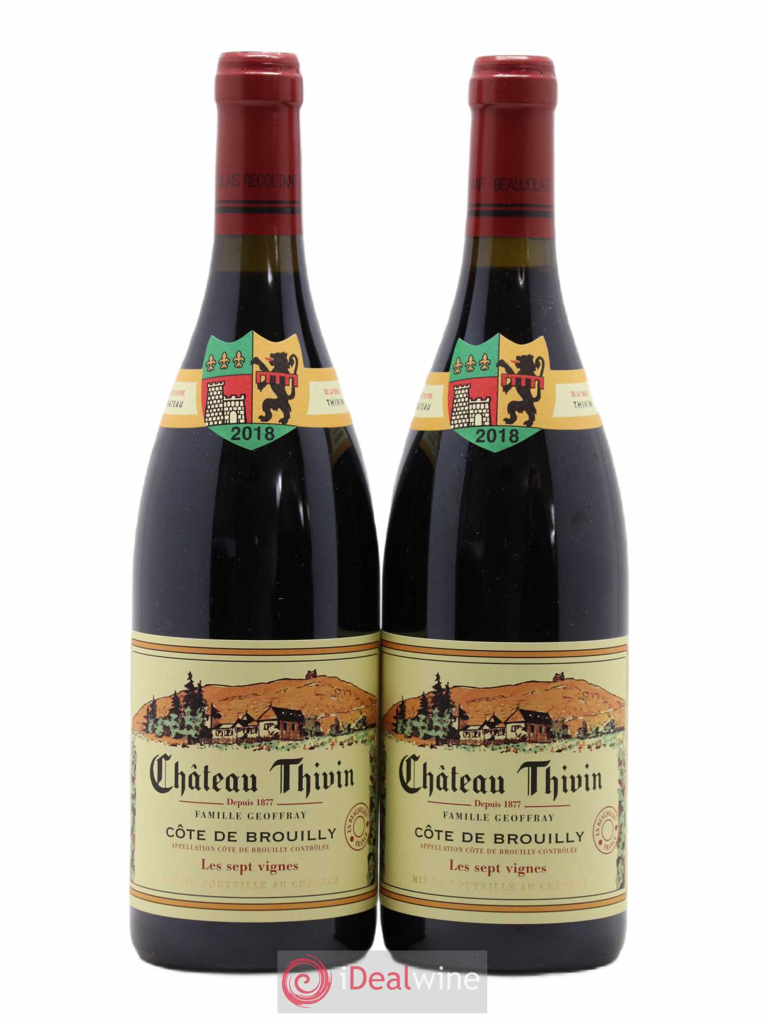Côte de Brouilly Les 7 Vignes Château Thivin (sans prix de réserve) 2018 - Lot de 2 bouteilles - 0