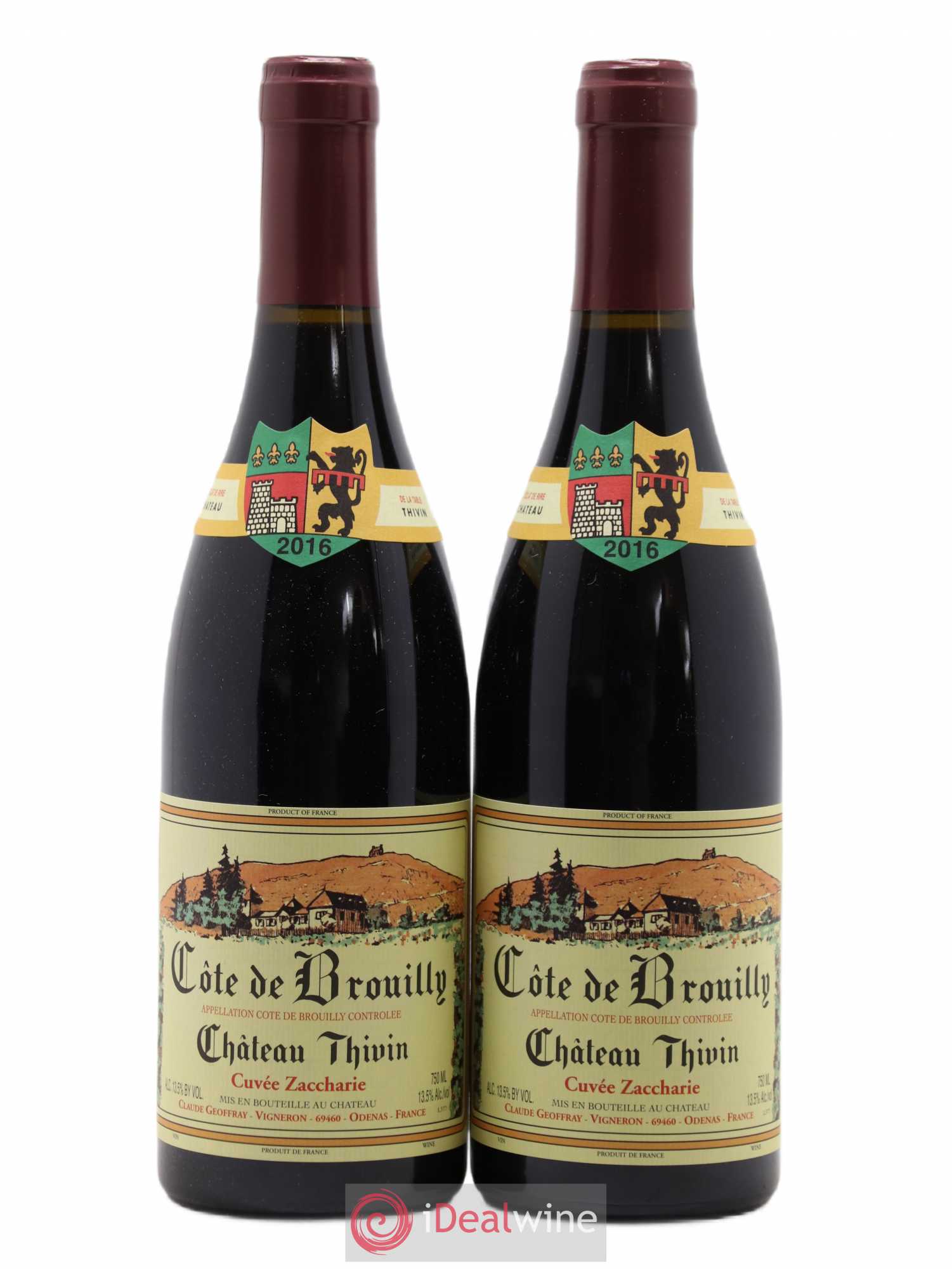 Côte de Brouilly Cuvée Zaccharie Château Thivin 2016 - Lot de 2 bouteilles - 0