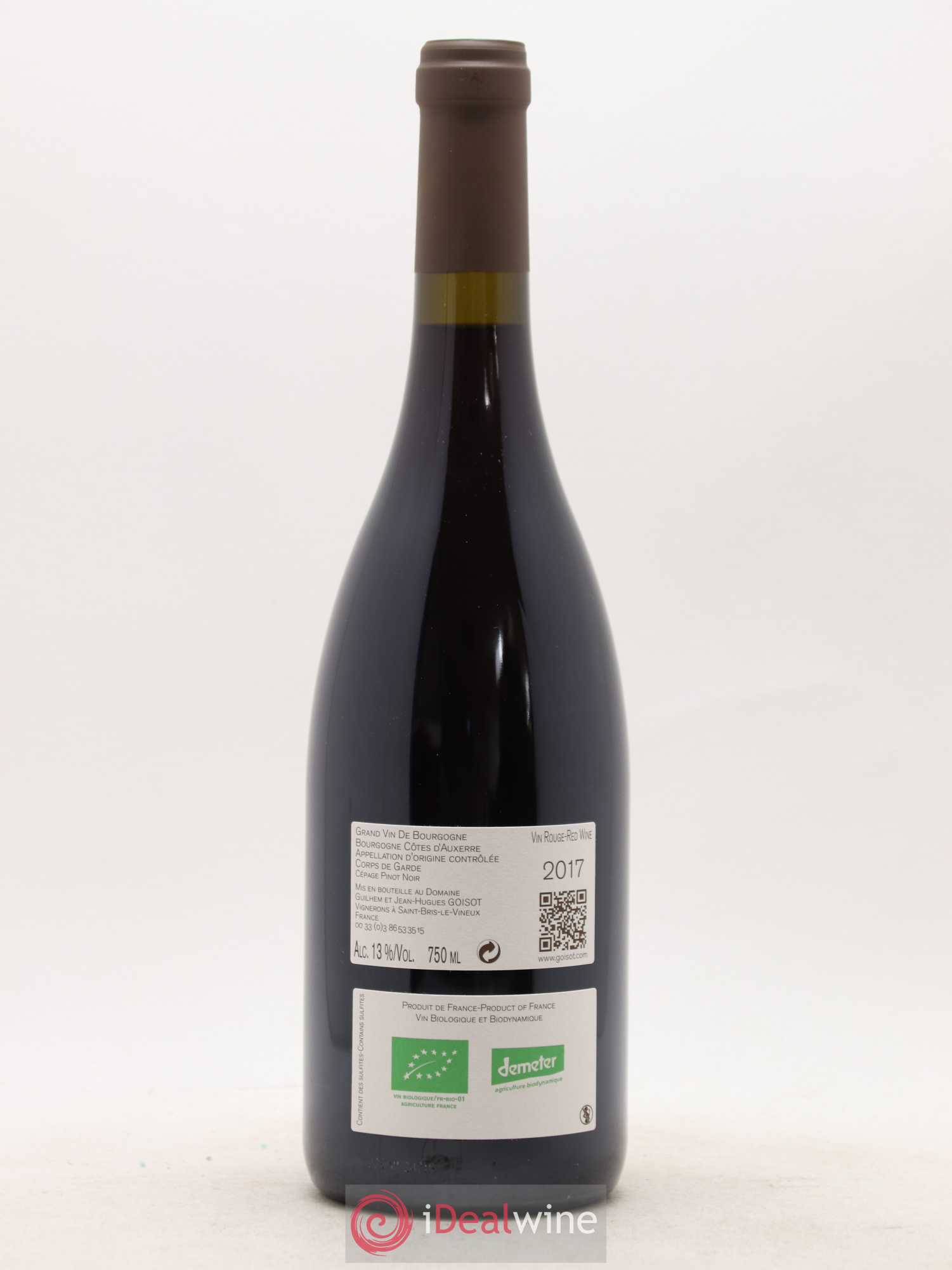 Bourgogne Côtes d'Auxerre Corps de Garde Goisot  (sans prix de réserve) 2017 - Lot de 1 bouteille - 1