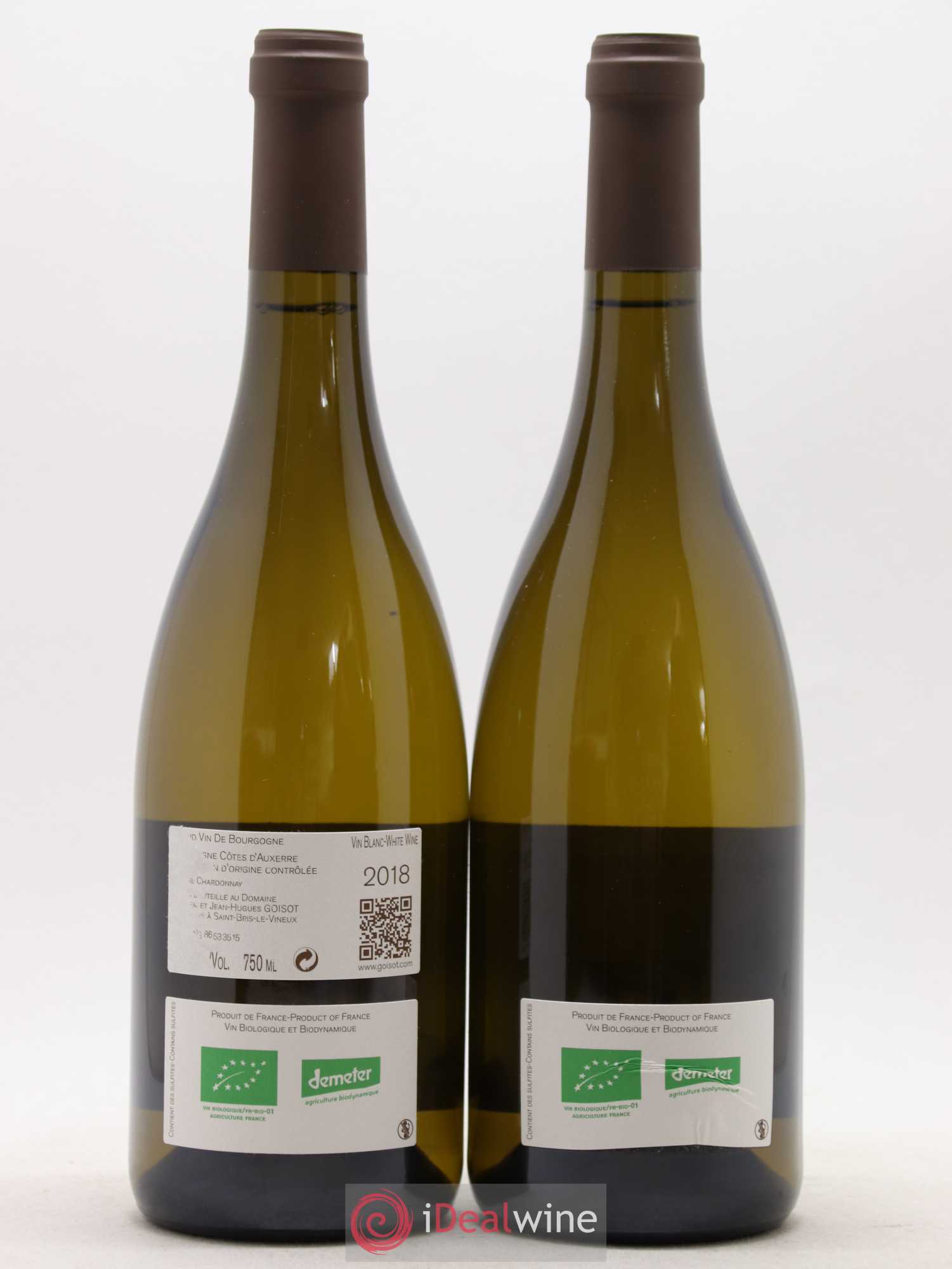 Bourgogne Côtes d'Auxerre Goisot (sans prix de réserve) 2018 - Posten von 2 Flaschen - 1
