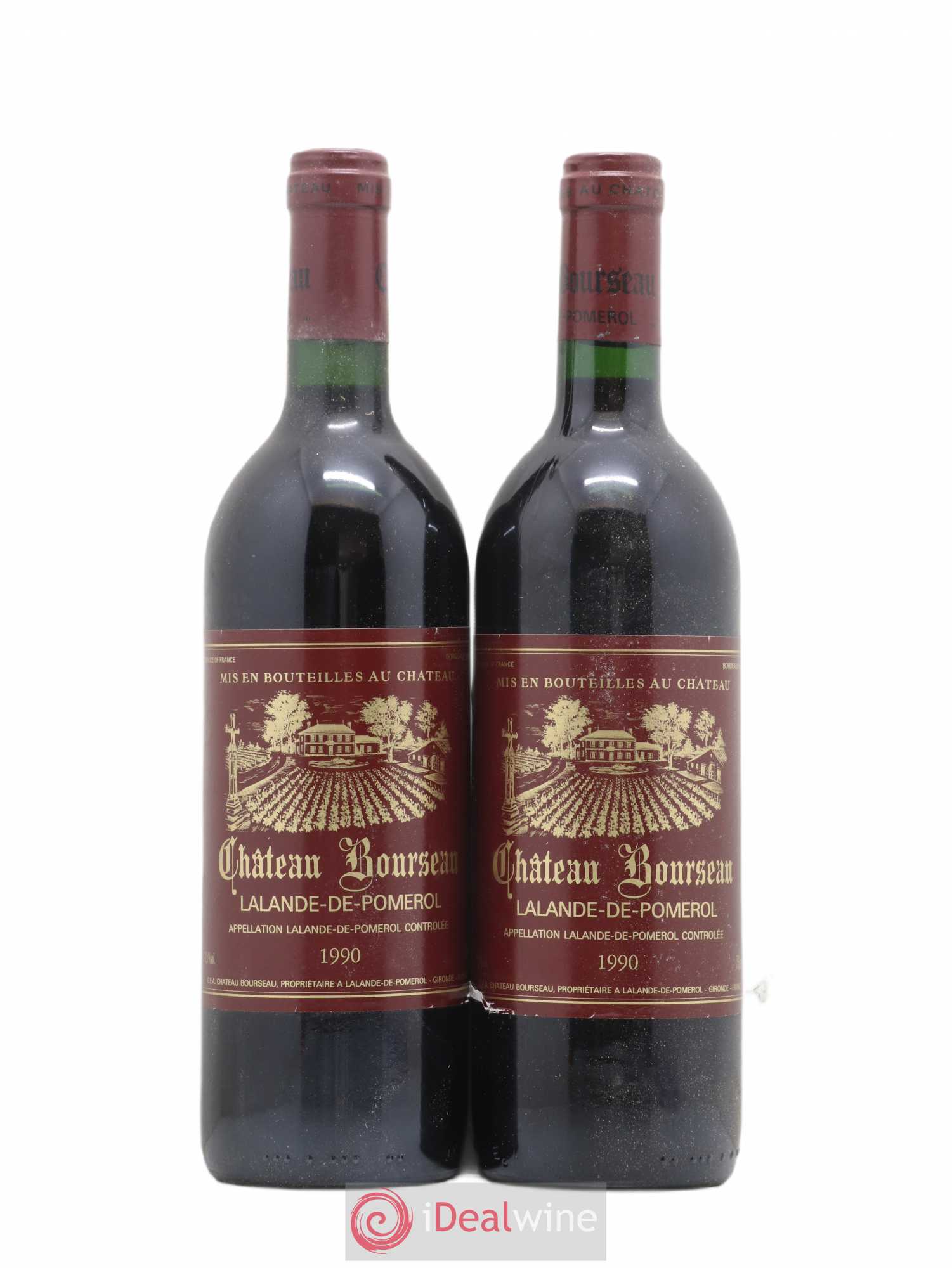 Lalande-de-Pomerol Château Bourseau 1990 - Lot de 2 bouteilles - 0