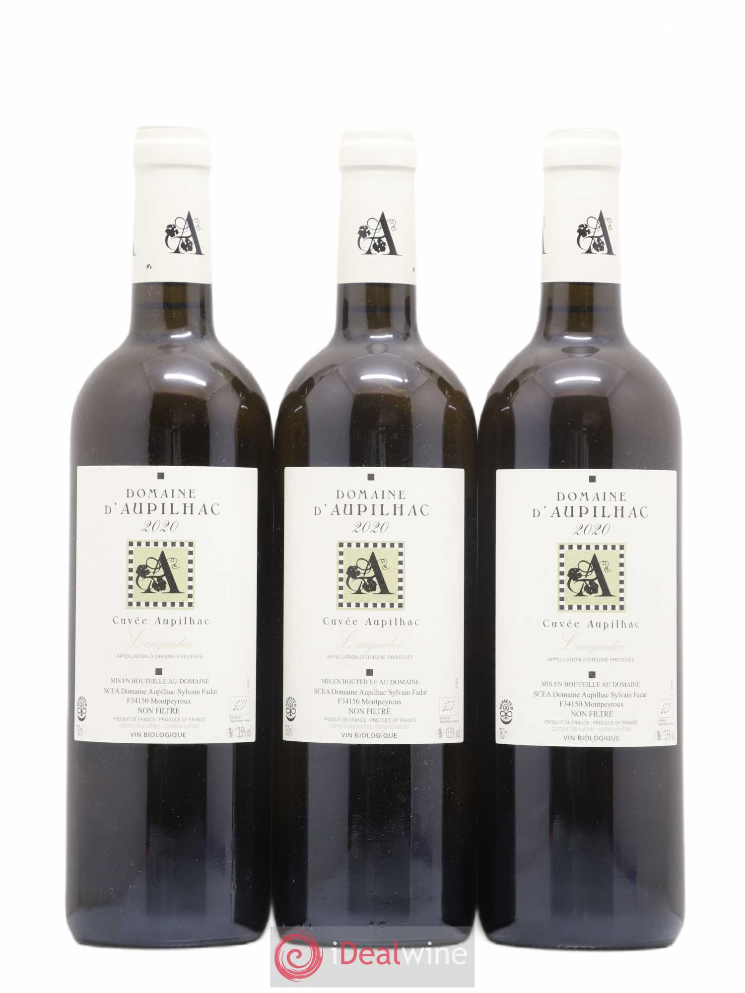 Languedoc Aupilhac (Domaine d') Cuvée Aupilhac Sylvain Fadat (sans prix de réserve) 2020 - Lot de 3 bouteilles - 0