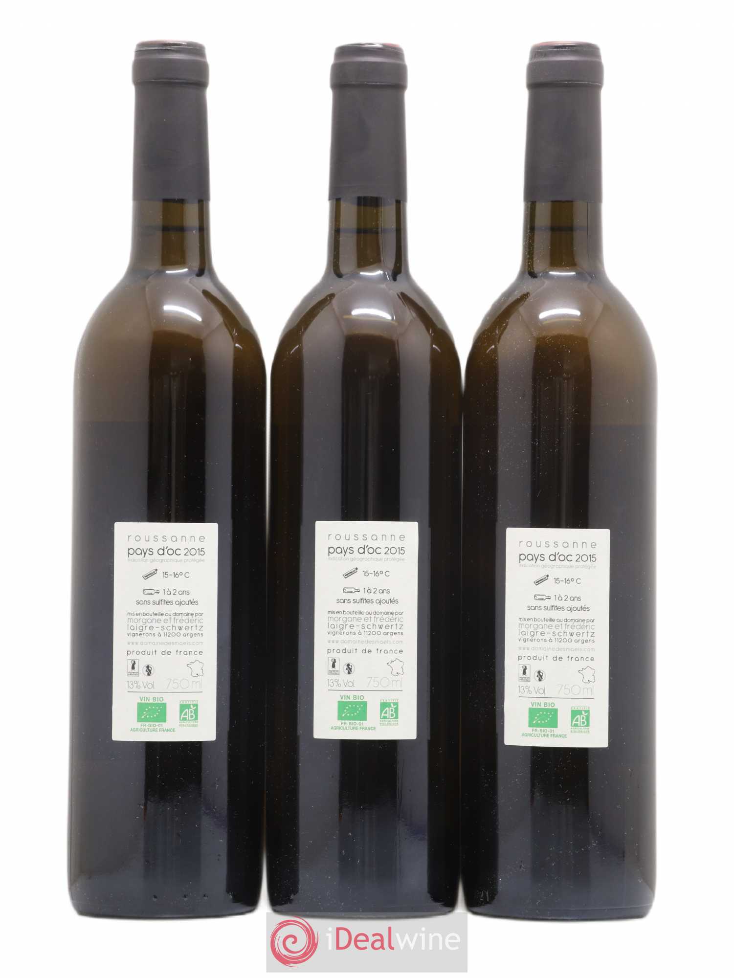 Pays d'Oc Le M des Maels Domaine des Maels Roussanne (sans prix de réserve) 2015 - Posten von 3 Flaschen - 1