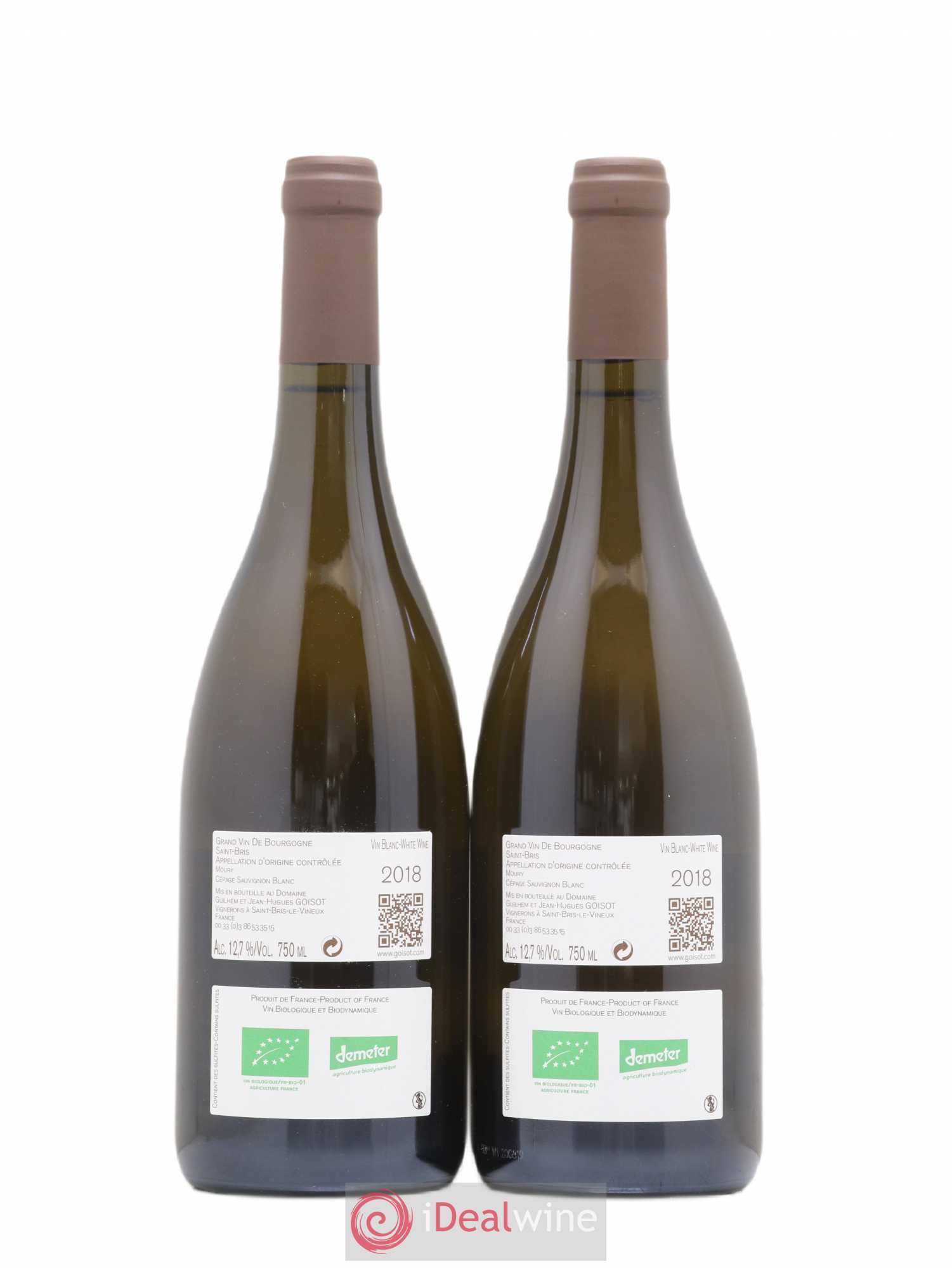 Vin de France Saint-Bris Moury Goisot (sans prix de réserve) 2018 - Posten von 2 Flaschen - 1