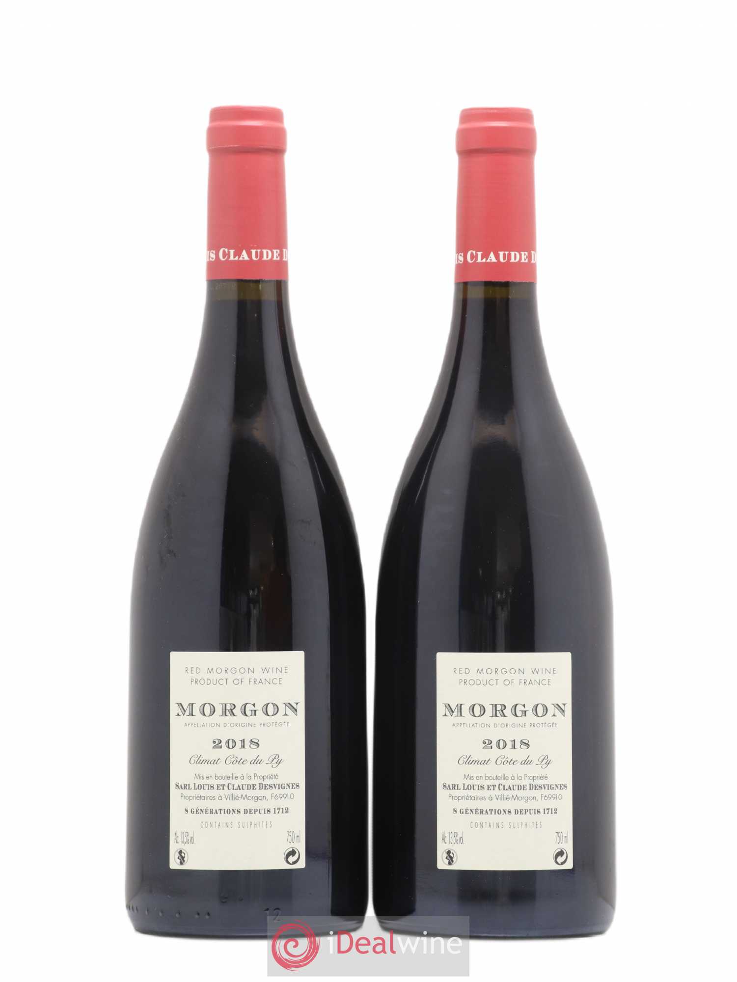 Morgon Côte de Py Javernières Louis-Claude Desvignes 2018 - Lot de 2 bouteilles - 1