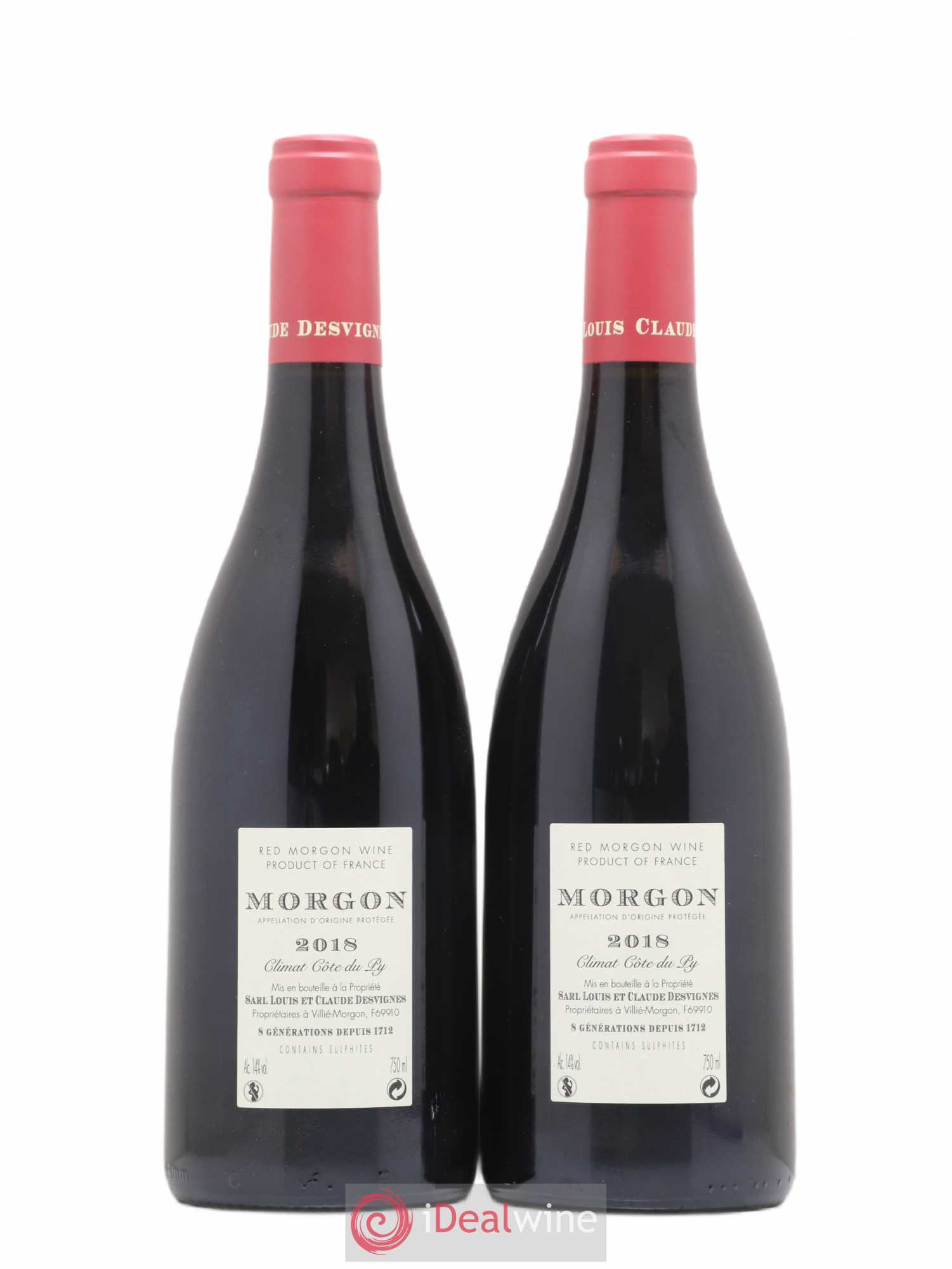 Morgon Côte du Py Louis-Claude Desvignes 2018 - Lot de 2 bouteilles - 1