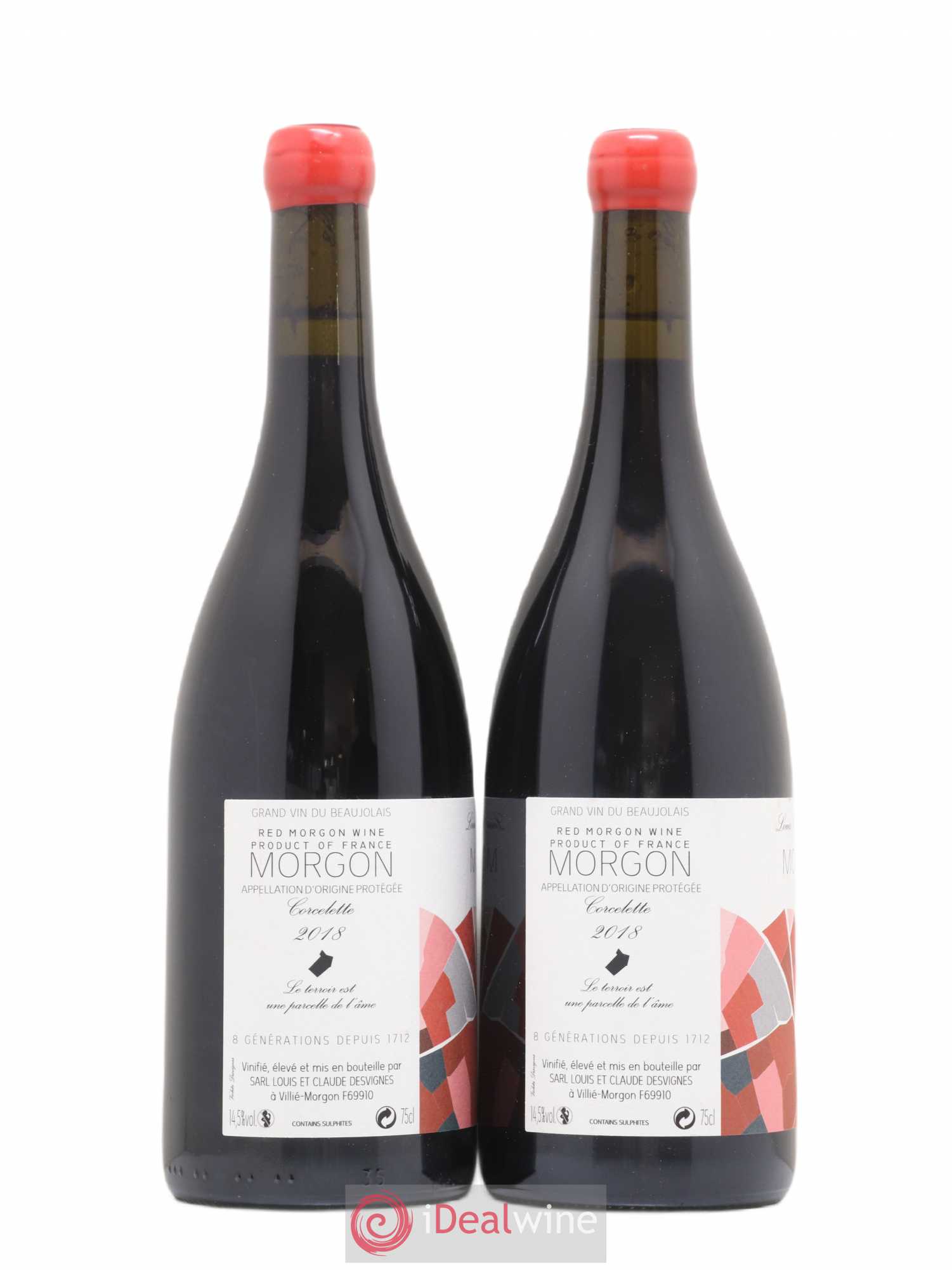 Morgon Corcelette Louis-Claude Desvignes (sans prix de réserve) 2018 - Lot de 2 bouteilles - 1