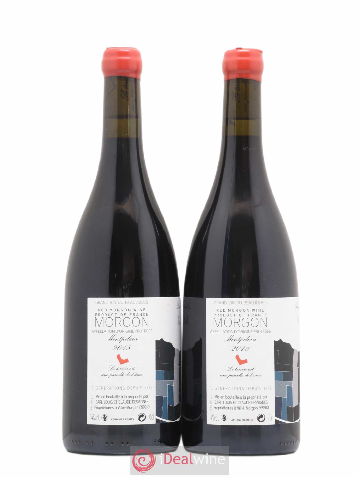 Morgon Montpelain Louis-Claude Desvignes (sans prix de réserve) 2018 - Lot de 2 bouteilles - 1