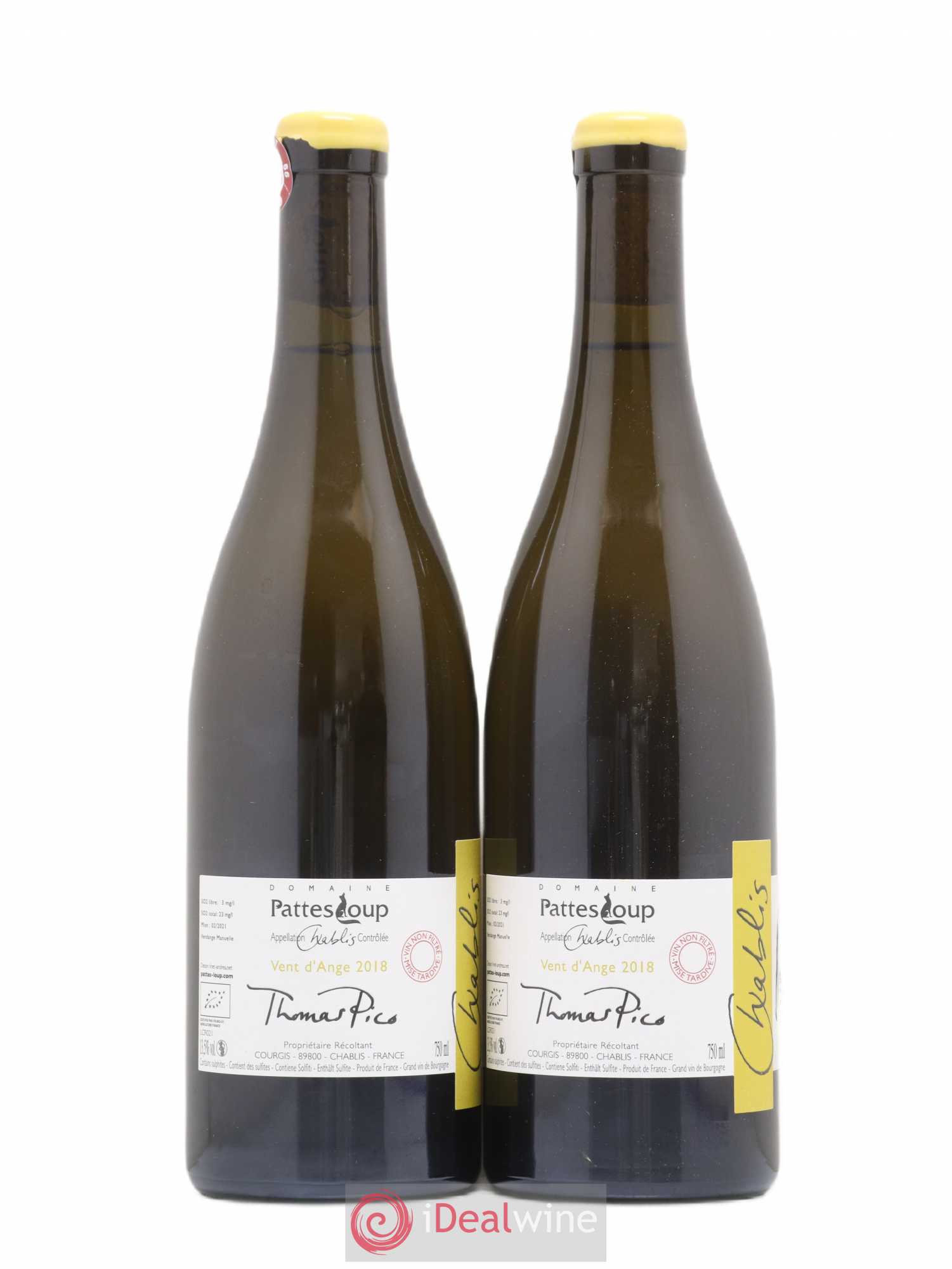 Chablis Vent d'Ange Pattes Loup (Domaine) 2018 - Lot de 2 bouteilles - 1