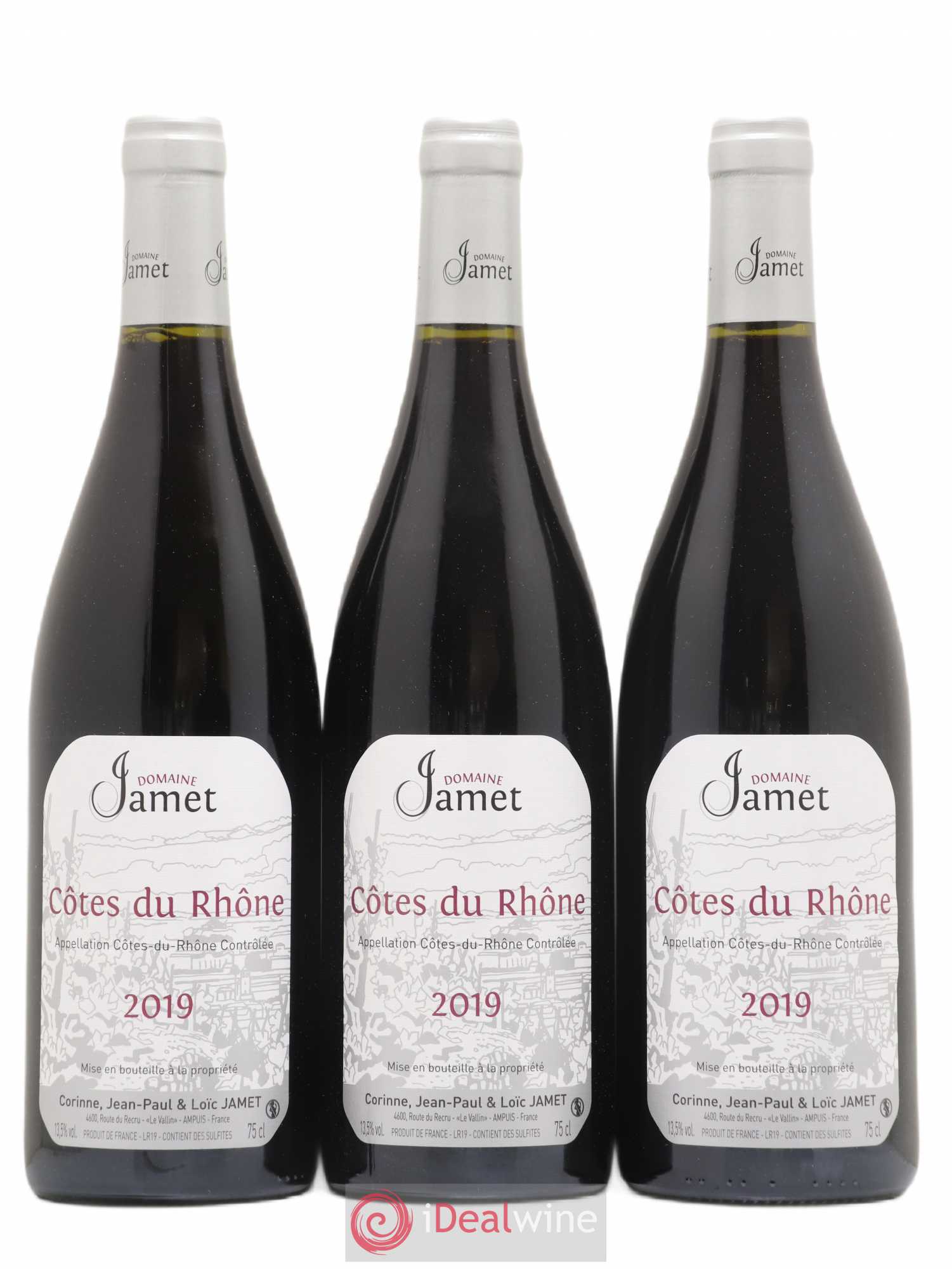 Côtes-du-Rhône Jamet (Domaine) 2019 - Lot de 3 bouteilles - 0