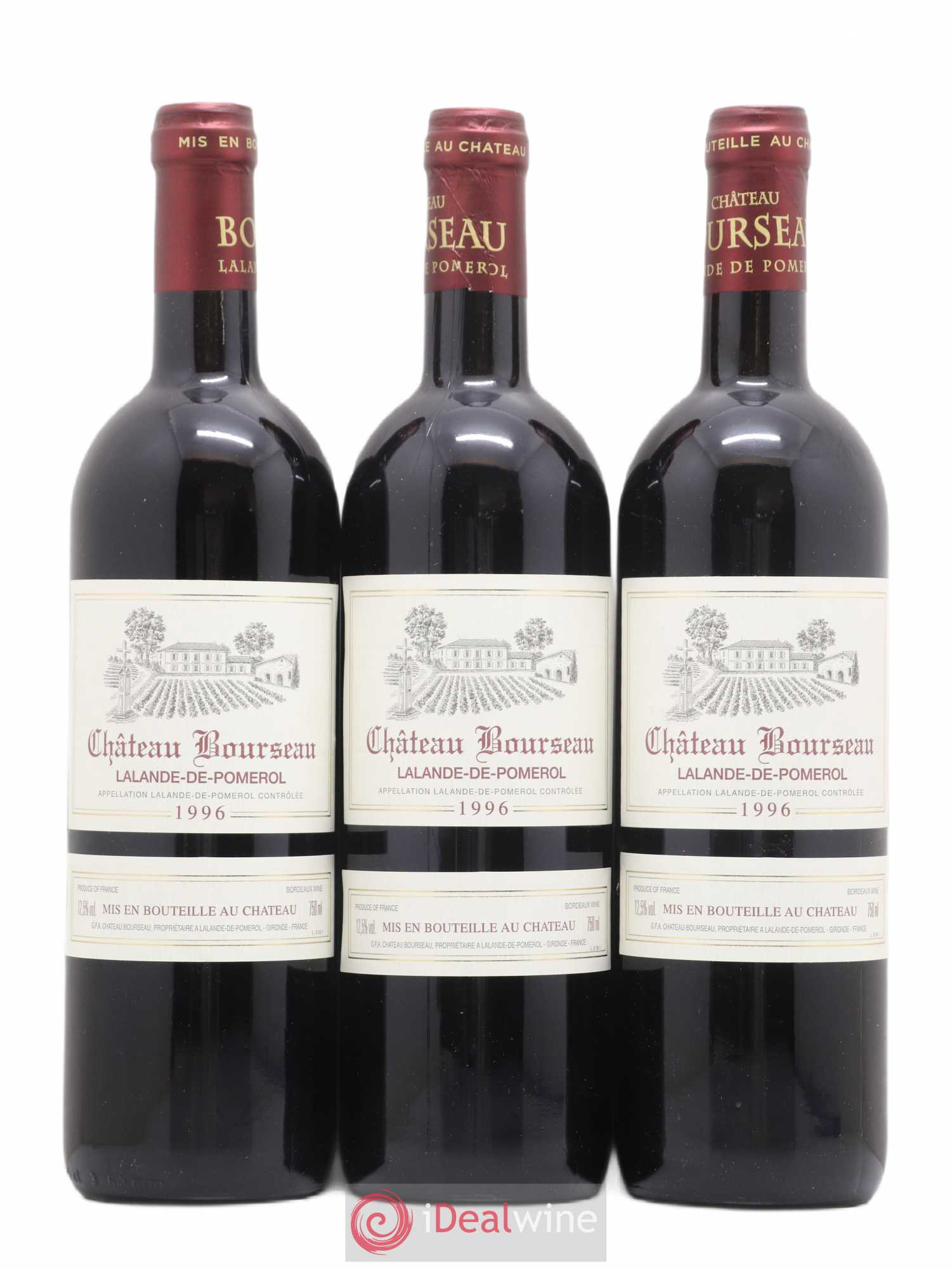 Lalande-de-Pomerol Château Bourseau 1996 - Lot de 3 bouteilles - 0