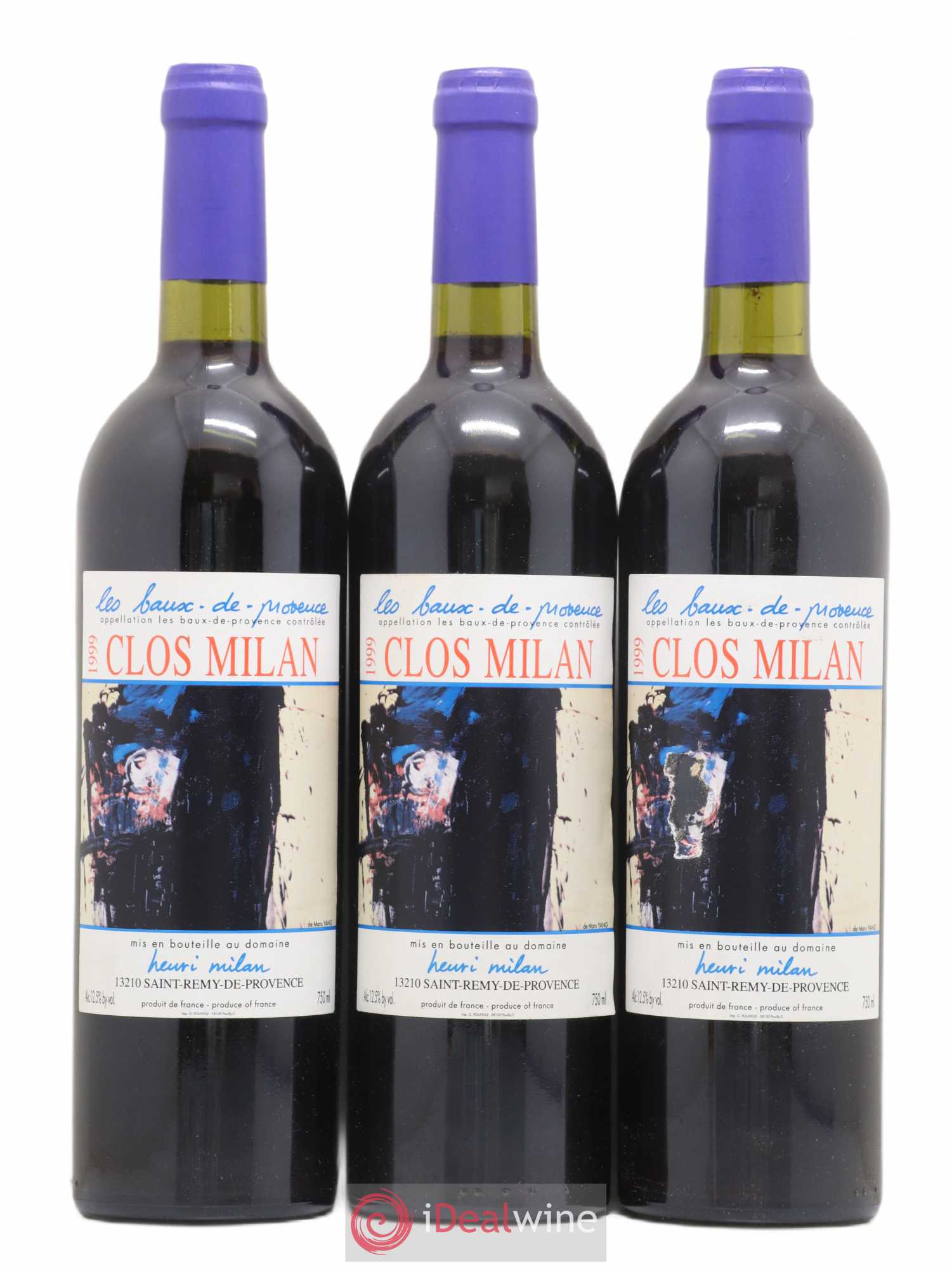 Baux de Provence Clos Milan Henri Milan 1999 - Lot de 3 bouteilles - 0