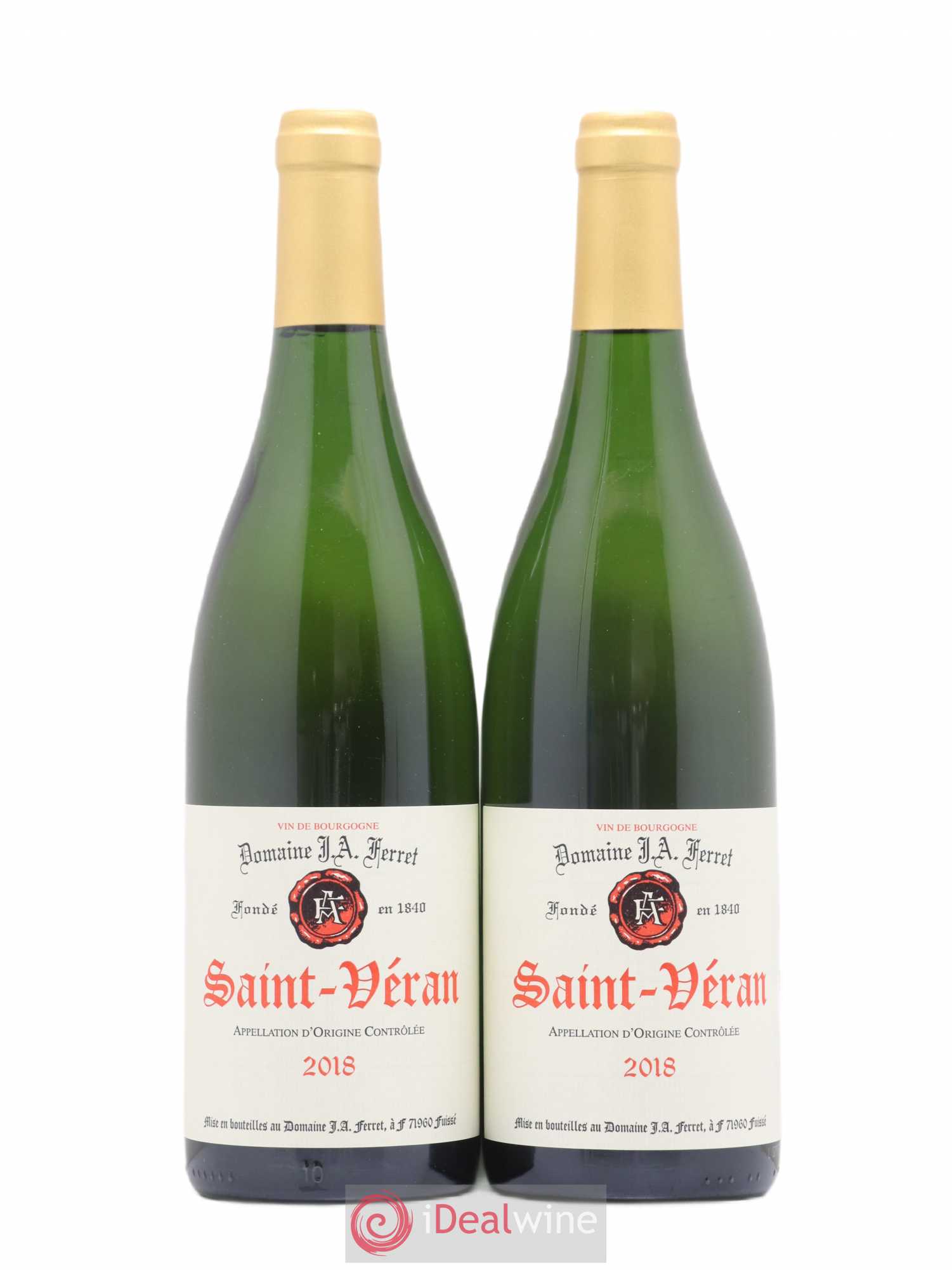 Saint-Véran J.A. Ferret (Domaine) (sans prix de réserve) 2018 - Lot de 2 bouteilles - 0