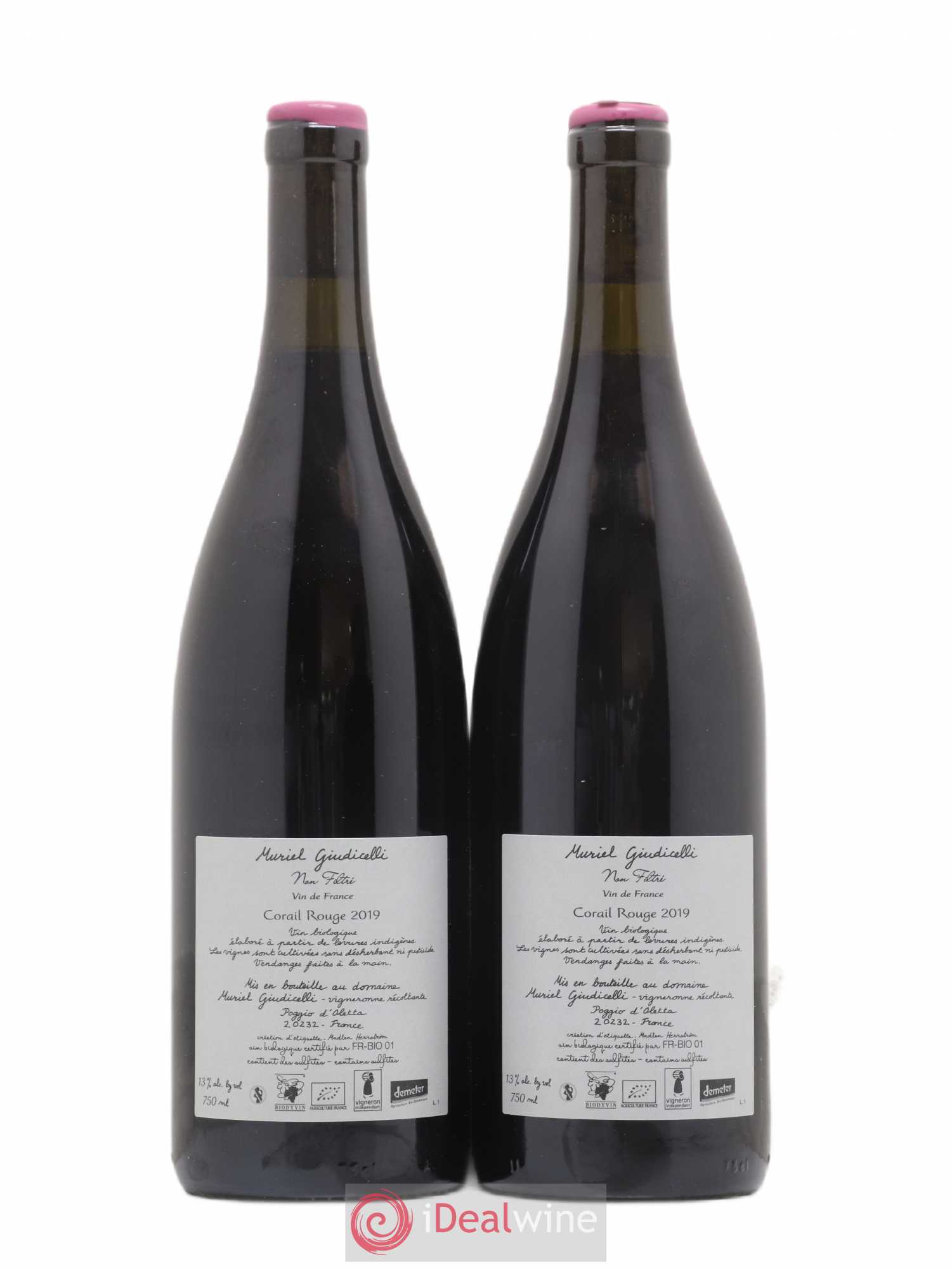 Patrimonio Domaine Giudicelli Corail Rouge (sans prix de réserve) 2019 - Lot de 2 bouteilles - 1