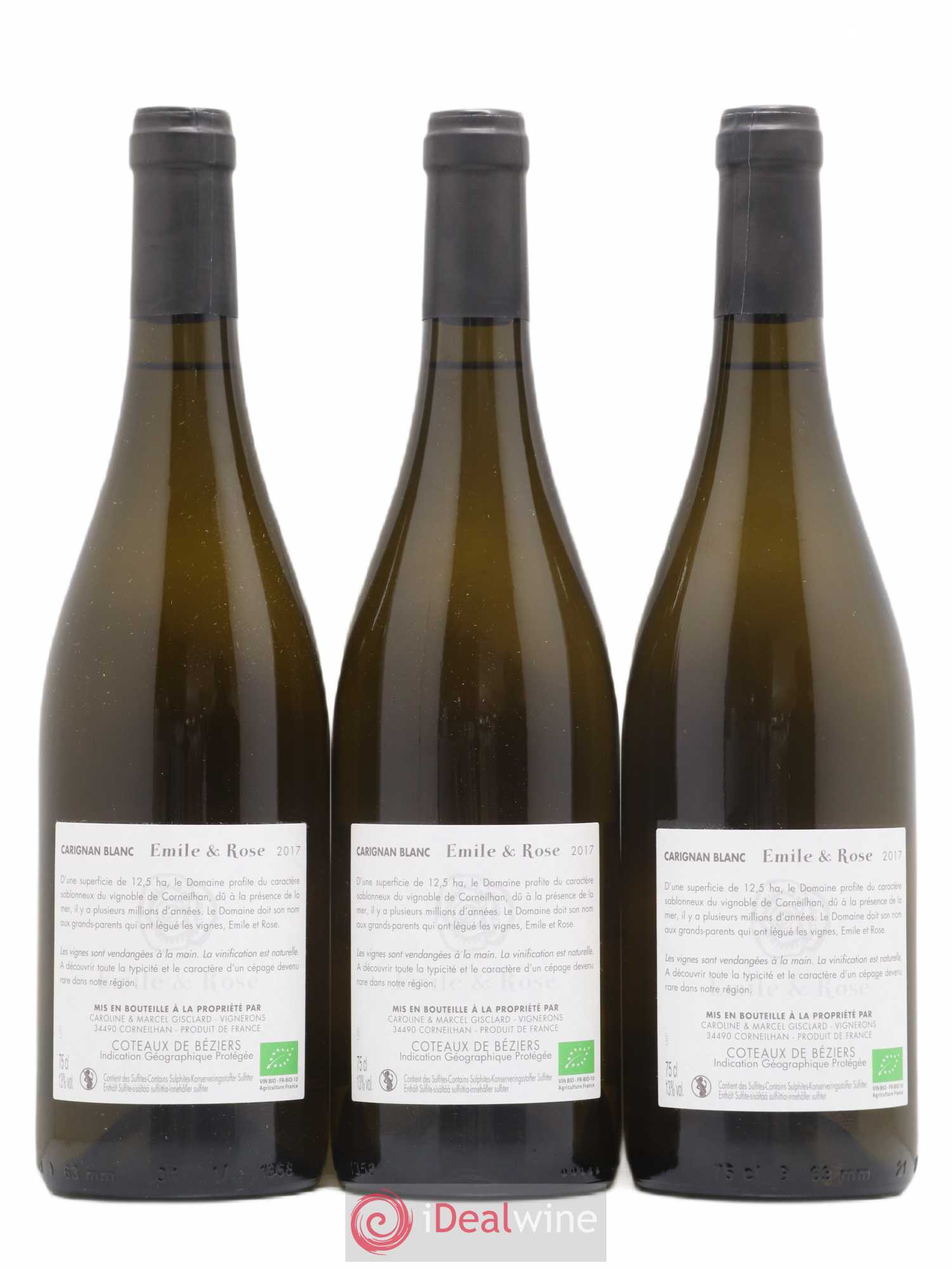 Vin de France IGP Coteaux de Béziers Carignan Emile et Rose (sans prix de réserve) 2017 - Posten von 3 Flaschen - 1