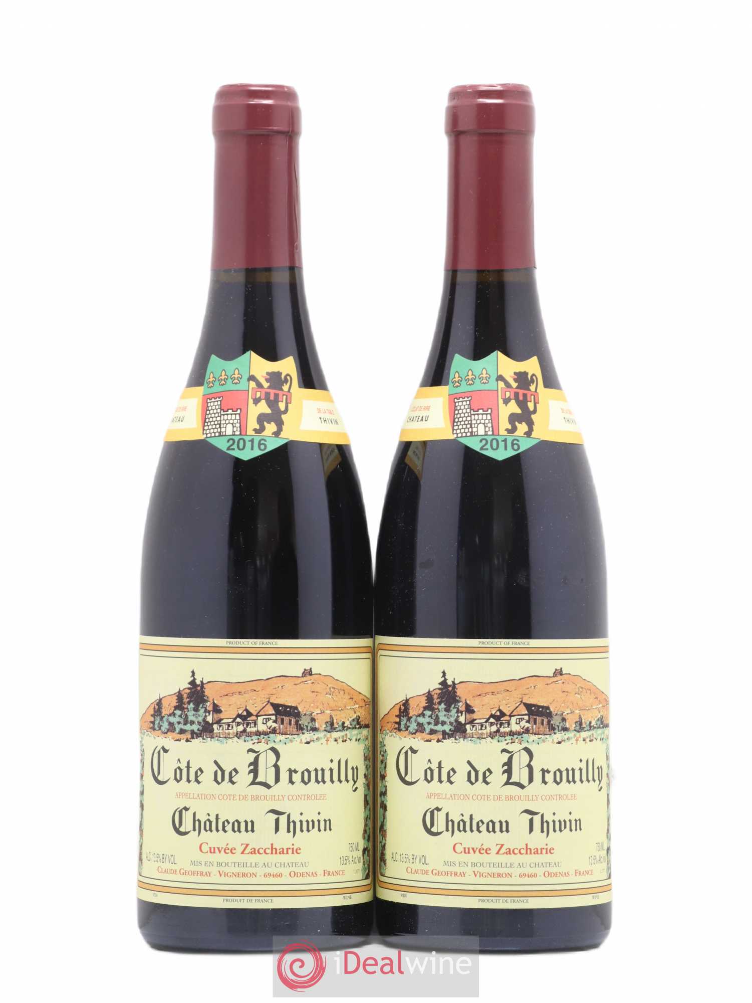 Côte de Brouilly Cuvée Zaccharie Château Thivin 2016 - Lot de 2 bouteilles - 0