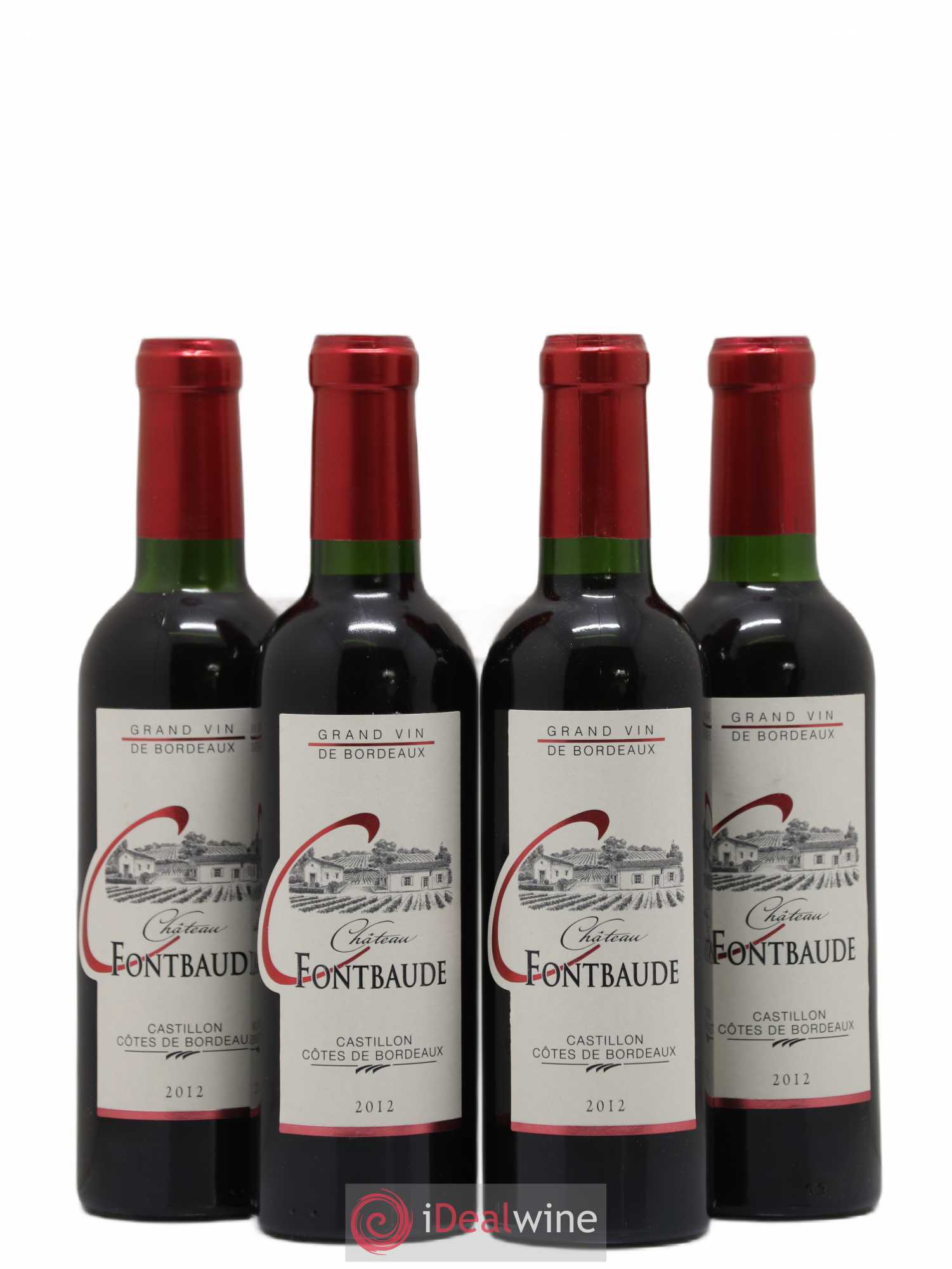 Castillon-Côtes-de-Bordeaux (Côtes-de-Castillon) Château Fonbaude (sans prix de réserve) 2012 - Posten von 4 Demi-Flaschen - 0