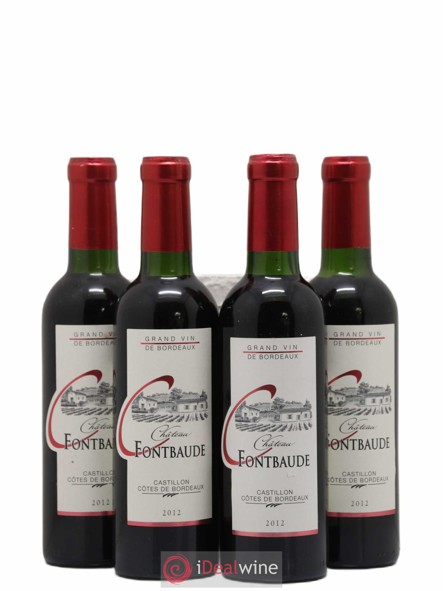Castillon-Côtes-de-Bordeaux (Côtes-de-Castillon) Château Fonbaude (sans prix de réserve) 2012 - Posten von 4 Demi-Flaschen - 0