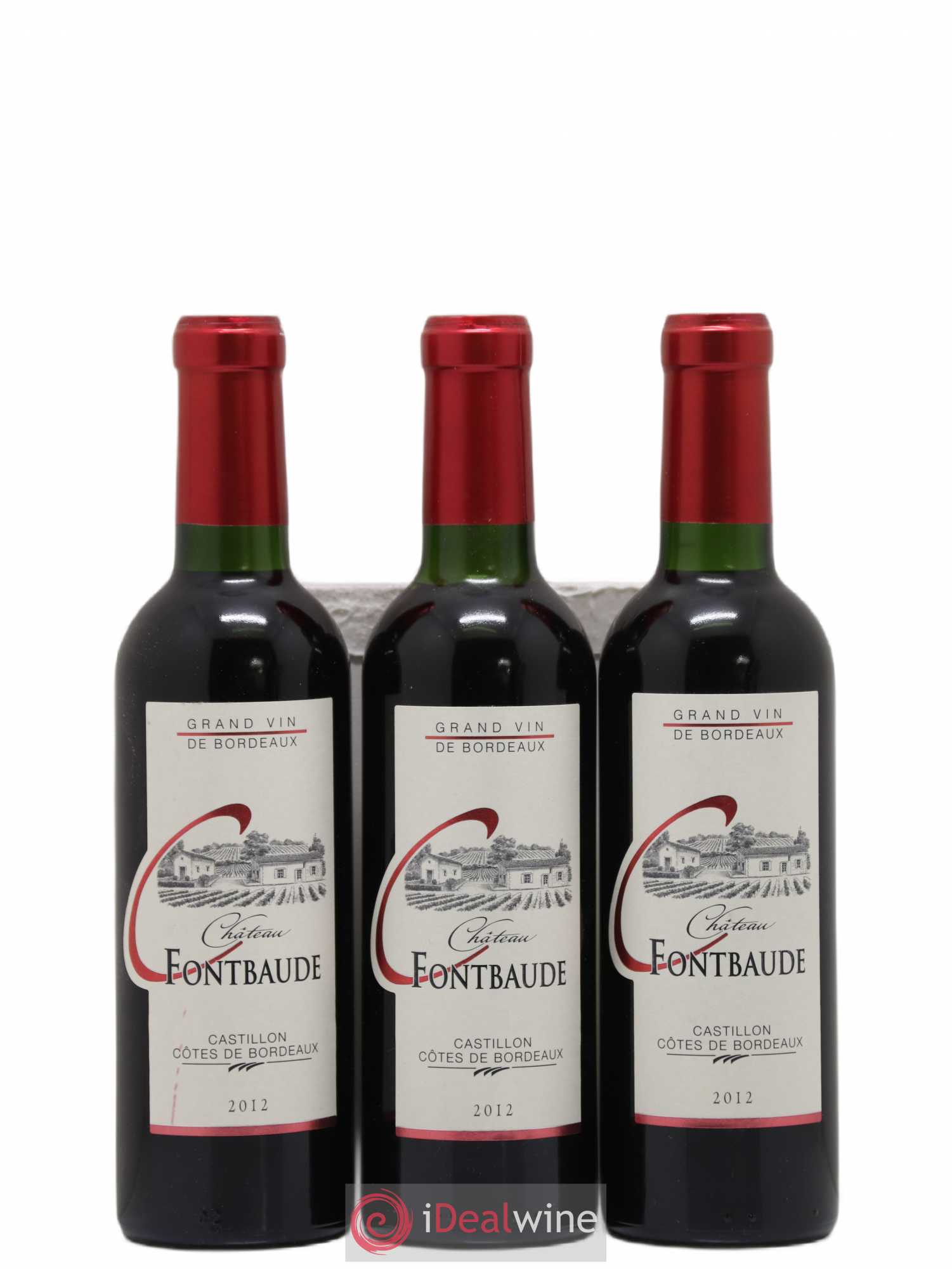 Castillon-Côtes-de-Bordeaux (Côtes-de-Castillon) Château Fonbaude (sans prix de réserve) 2012 - Posten von 3 Demi-Flaschen - 0