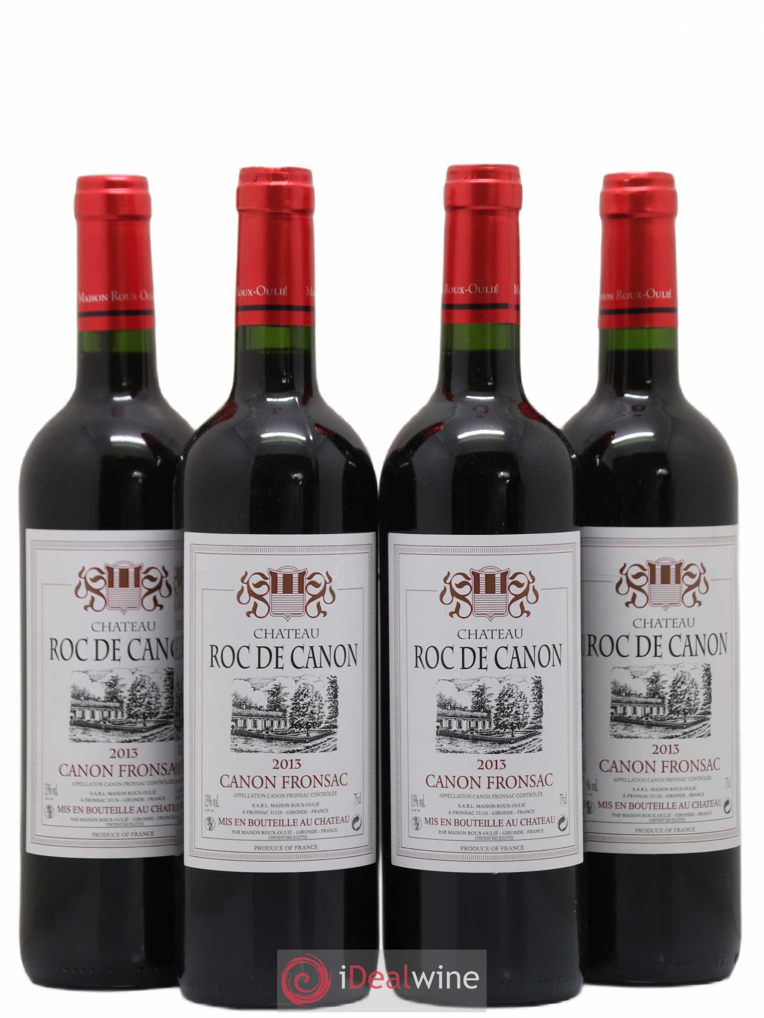 Canon-Fronsac château Roc de Canon (sans prix de réserve) 2013 - Posten von 4 Flaschen - 0