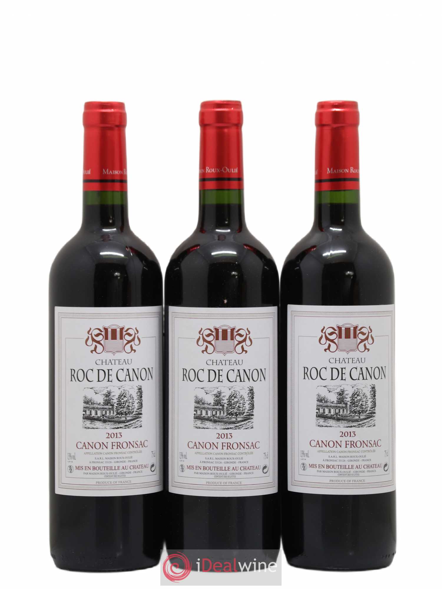 Canon-Fronsac château Roc de Canon (sans prix de réserve) 2013 - Lot de 3 bouteilles - 0