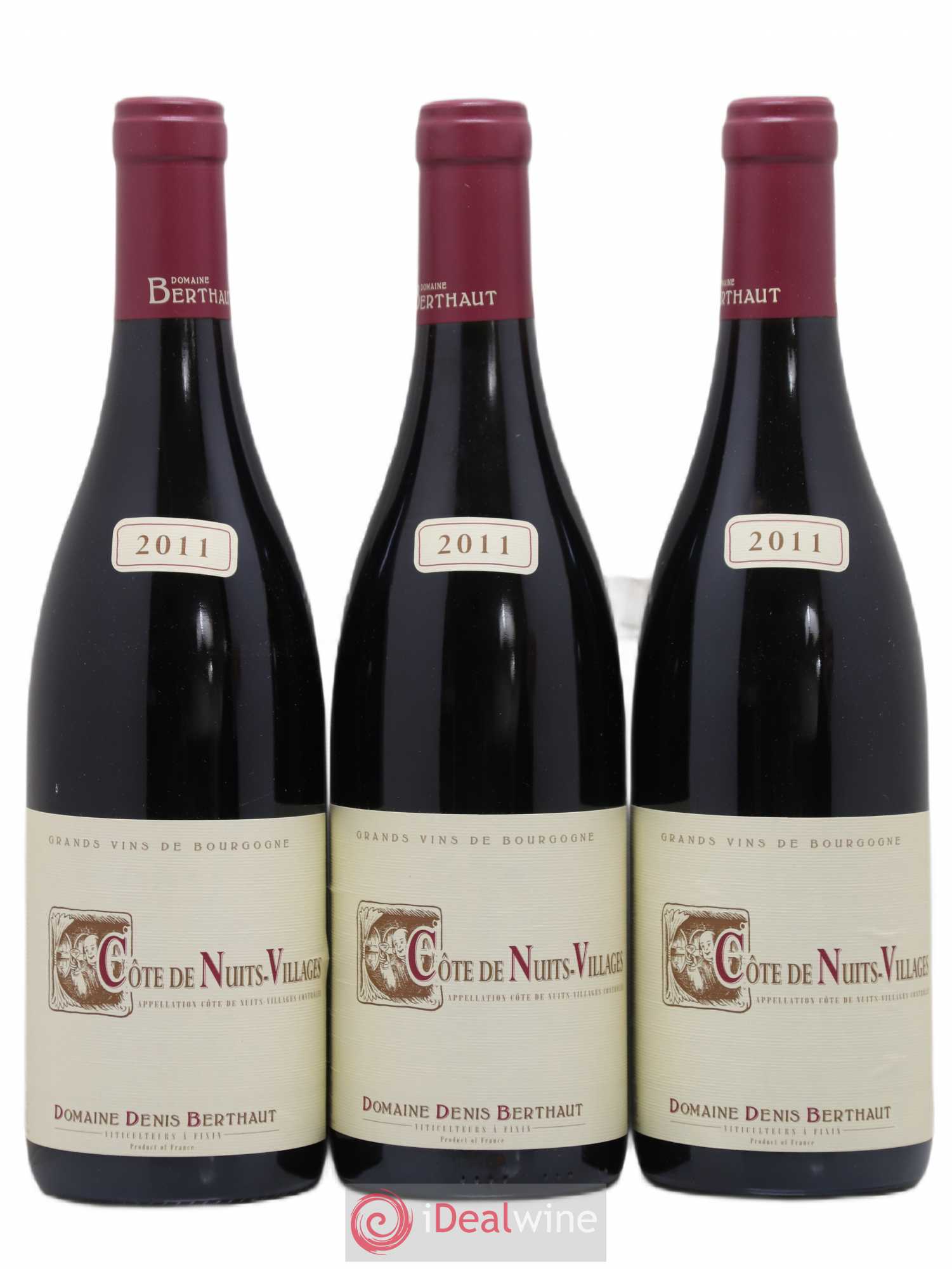 Côte de Nuits-Villages Domaine Berthaut Gerbet (sans prix de réserve) 2011 - Posten von 3 Flaschen - 0