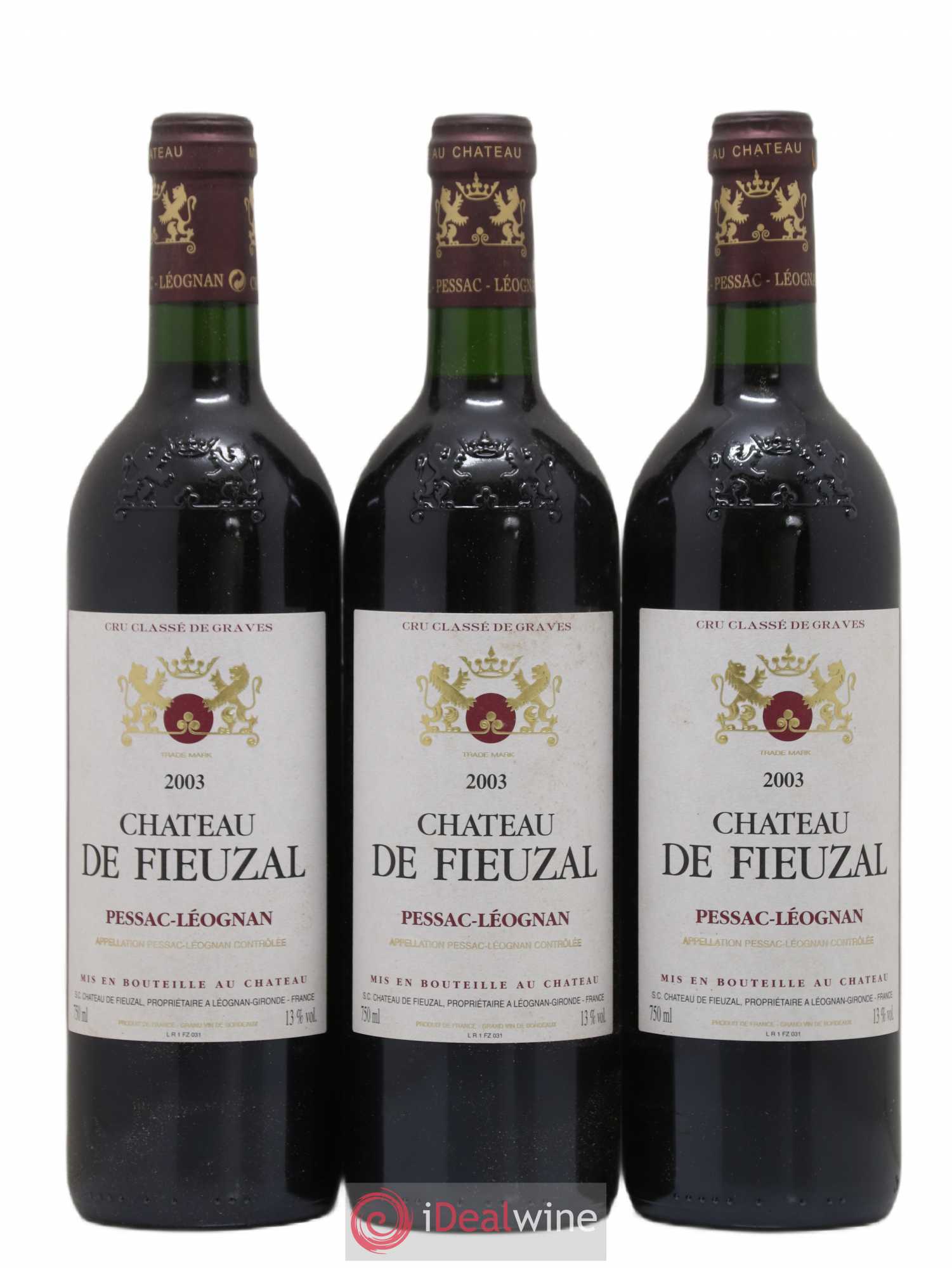 Château de Fieuzal Cru Classé de Graves (sans prix de réserve) 2003 - Lot de 6 bouteilles - 2