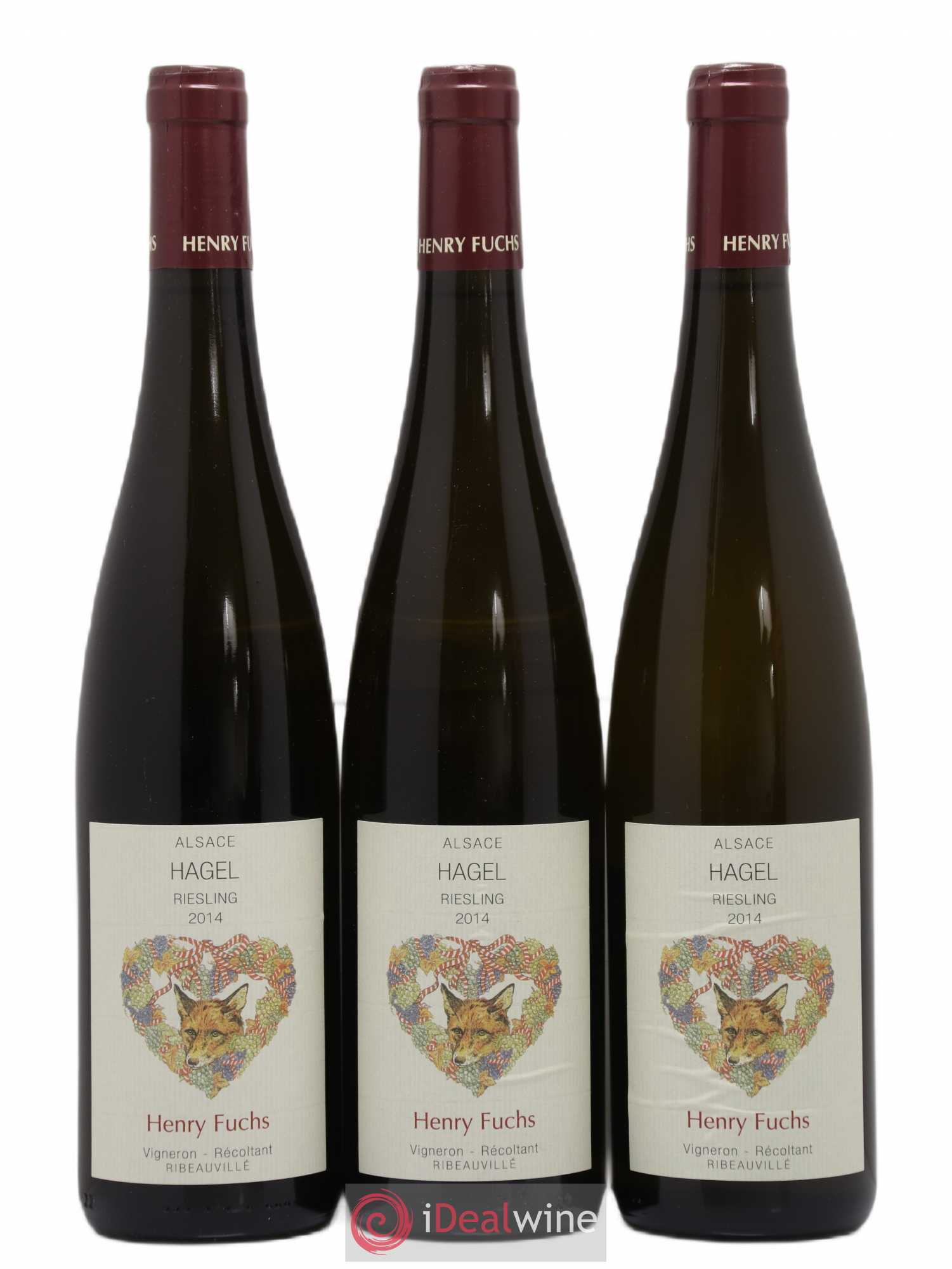 Alsace Henry Fuchs Riesling Hagel (sans prix de réserve) 2014 - Posten von 3 Flaschen - 0