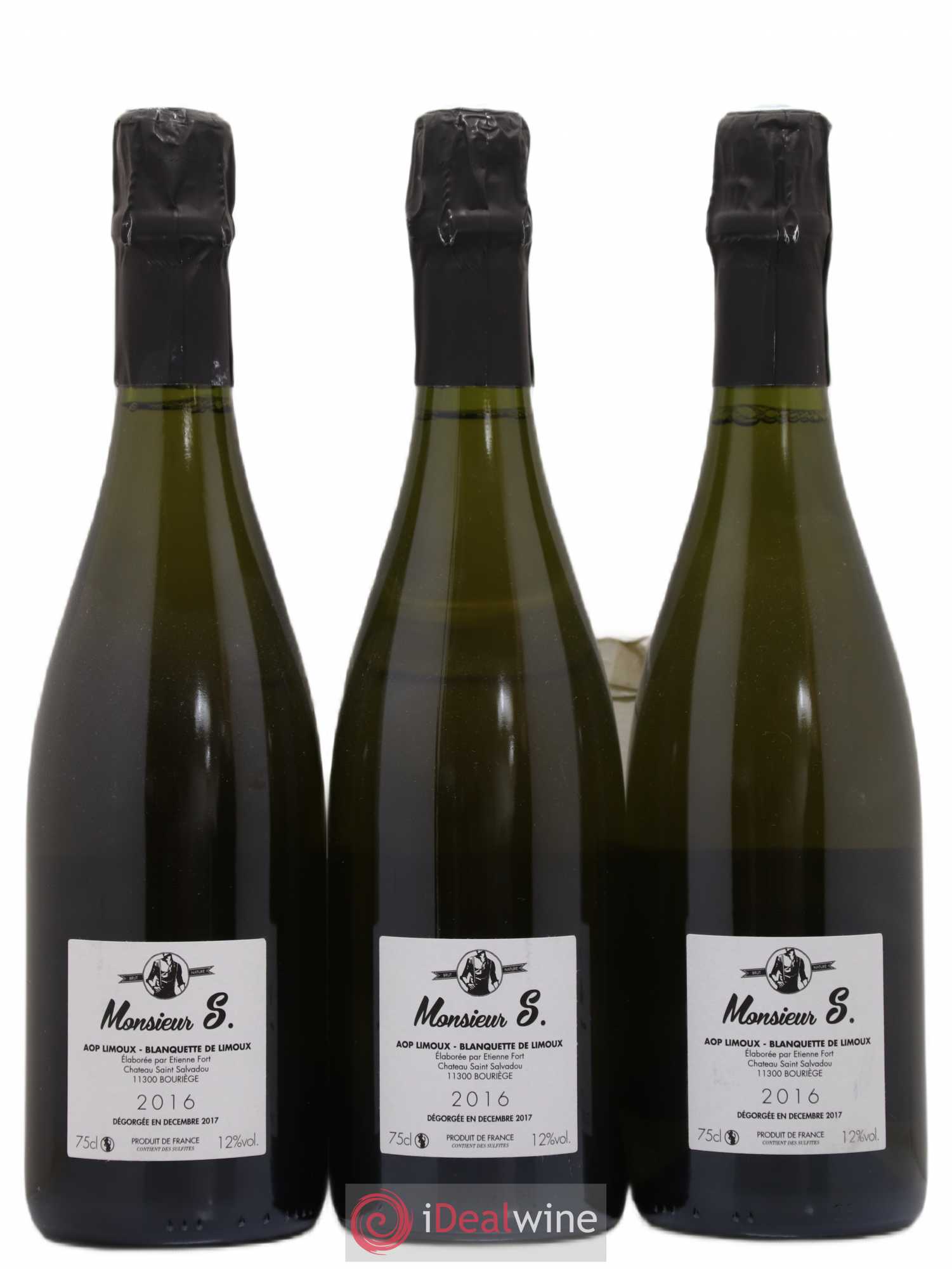 Vin de France Blanquette de Limoux Etienne Fort (sans prix de réserve) 2016 - Posten von 3 Flaschen - 1