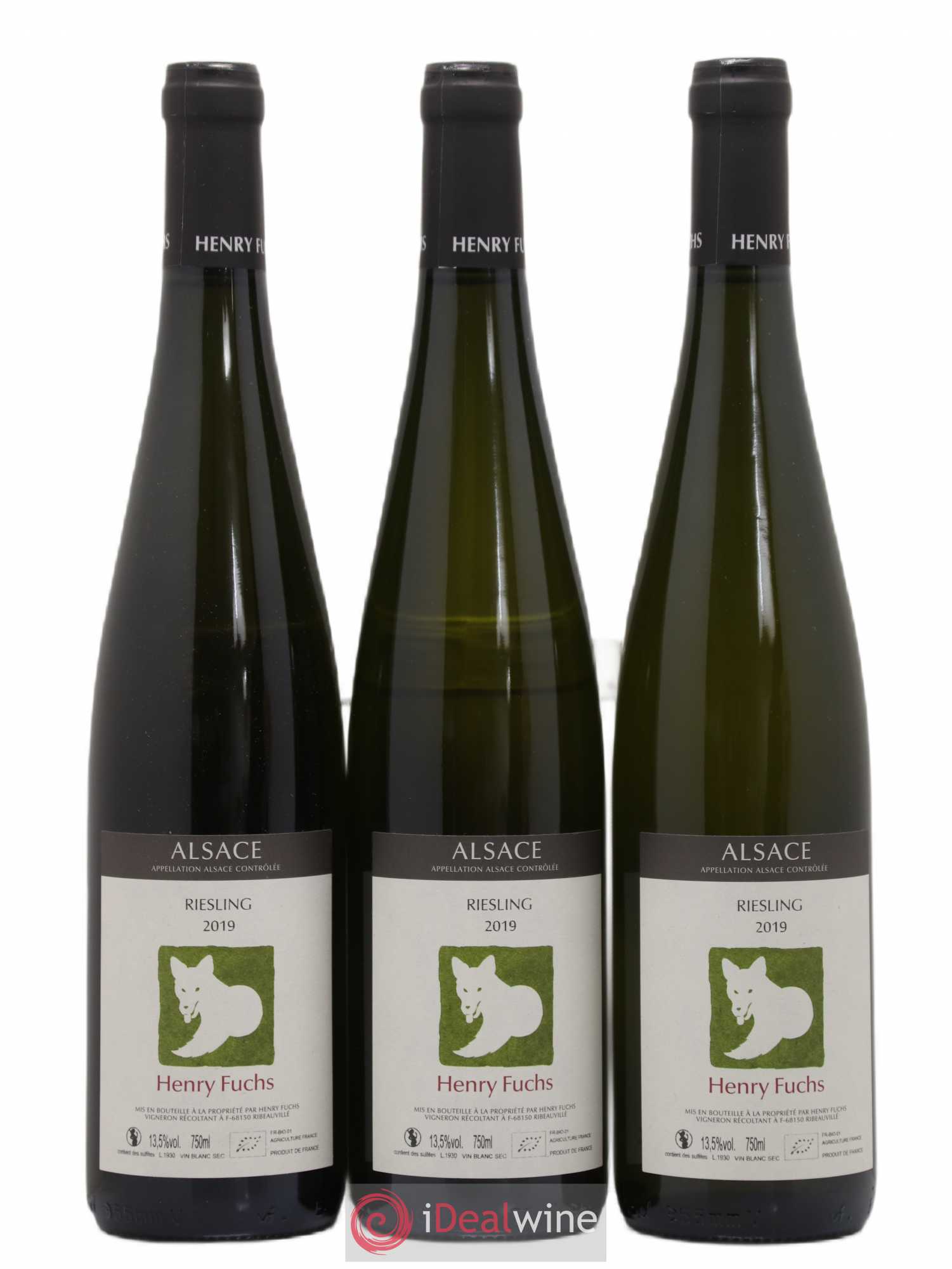 Alsace Riesling Henry Fuchs (senza prezzo di riserva) 2019 - Lotto di 3 bottiglie - 0