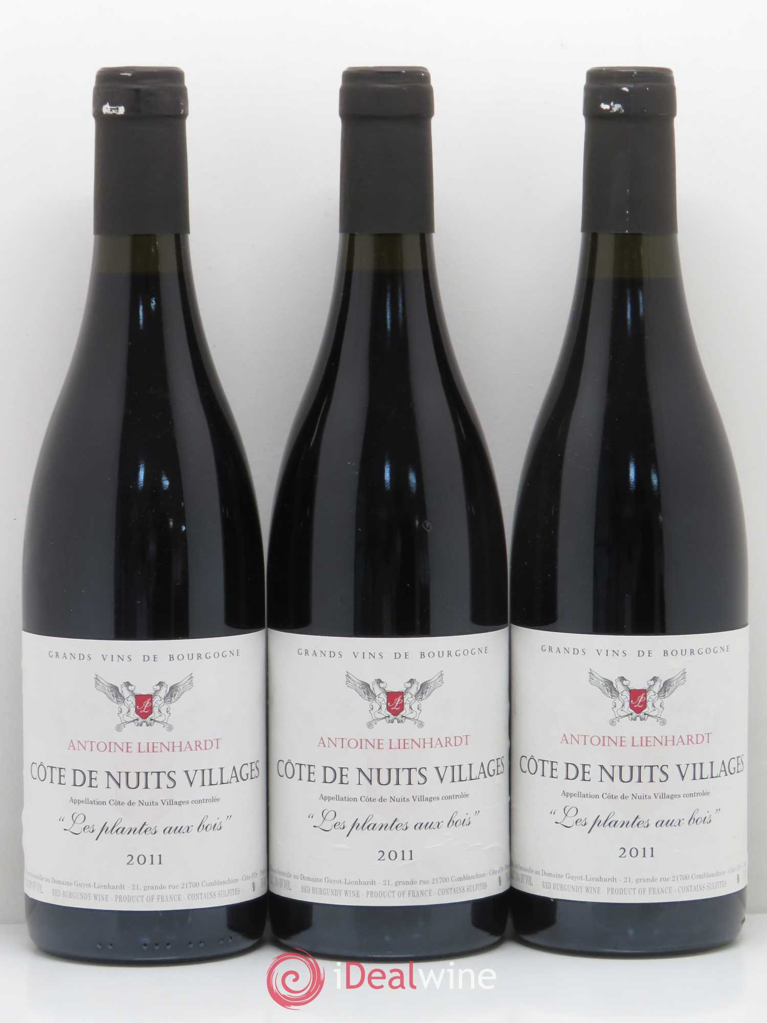 Côte de Nuits-Villages Les Plantes aux Bois Antoine Lienhardt (sans prix de réserve) 2011 - Posten von 3 Flaschen - 0